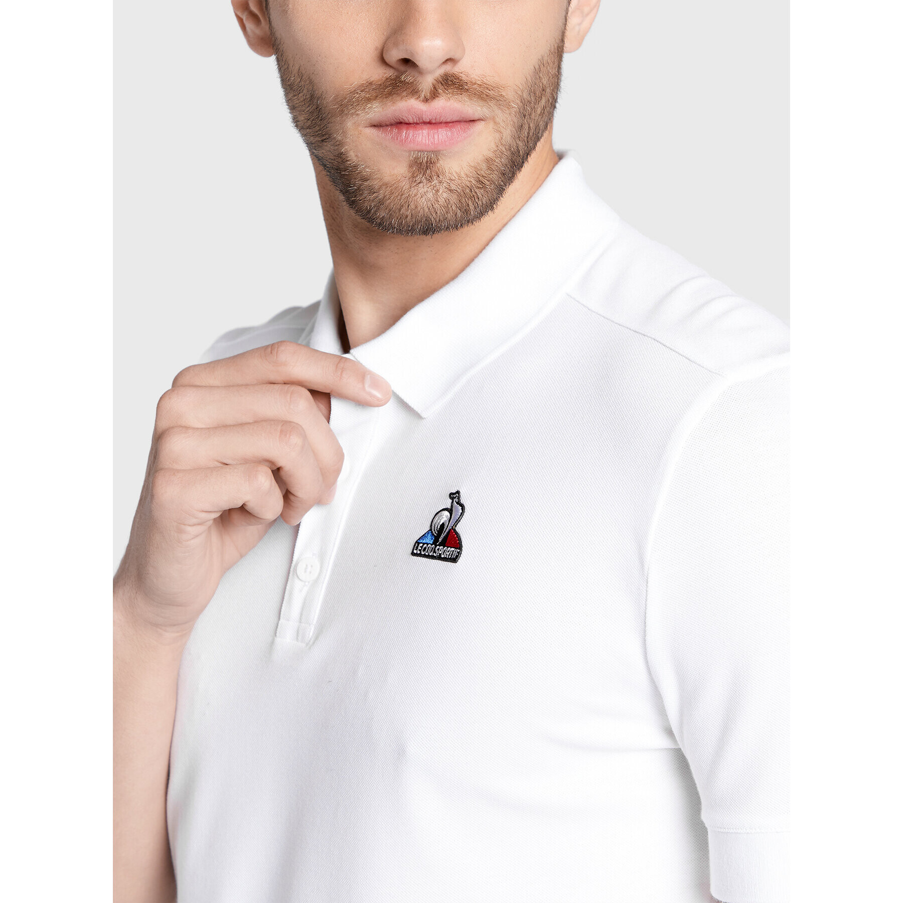 Le Coq Sportif Tricou polo 2121093 Alb Regular Fit - Pled.ro