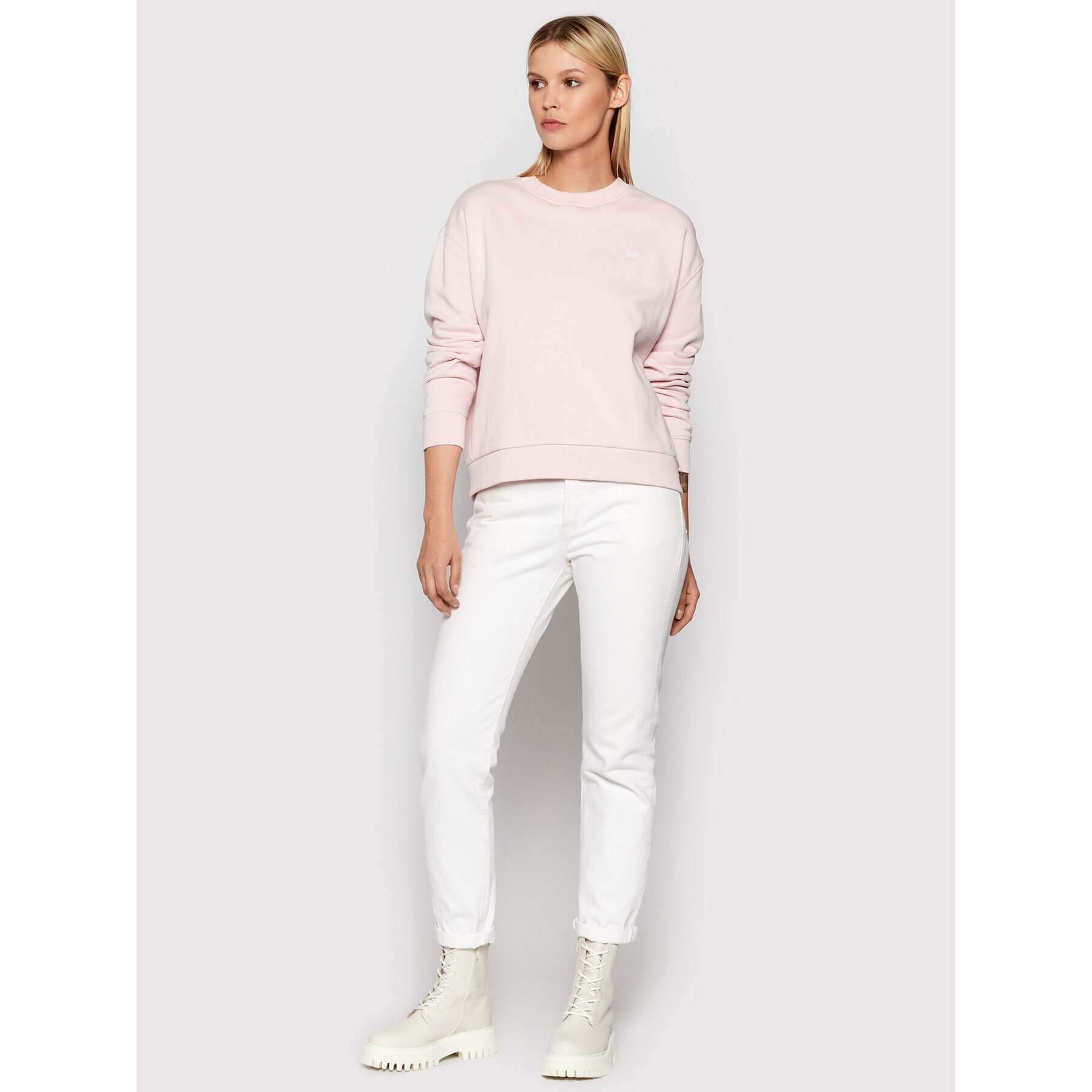 Lee Bluză Crew L53LR Roz Relaxed Fit - Pled.ro