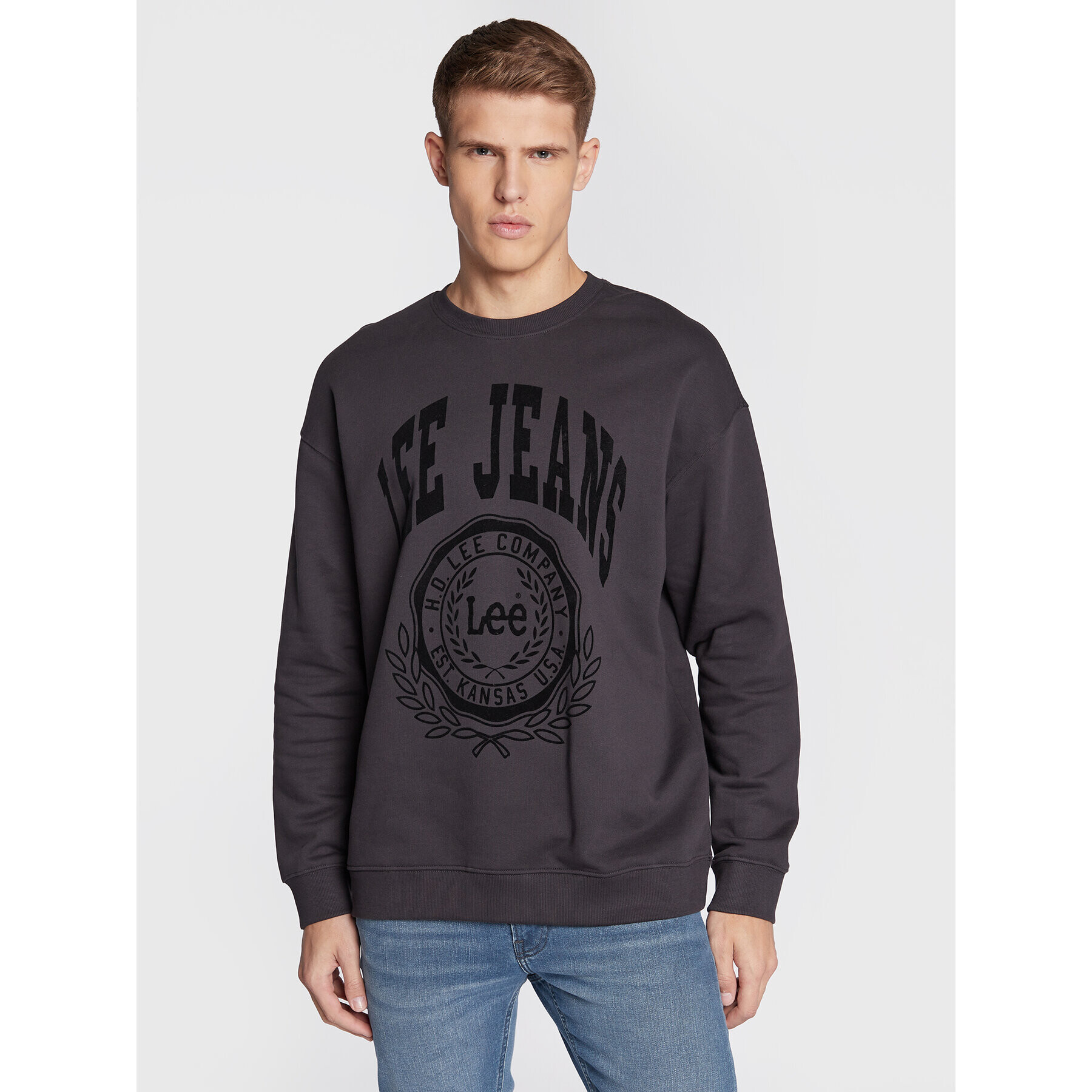 Lee Bluză Crew Seasonal L84KRYON 112322639 Negru Relaxed Fit - Pled.ro