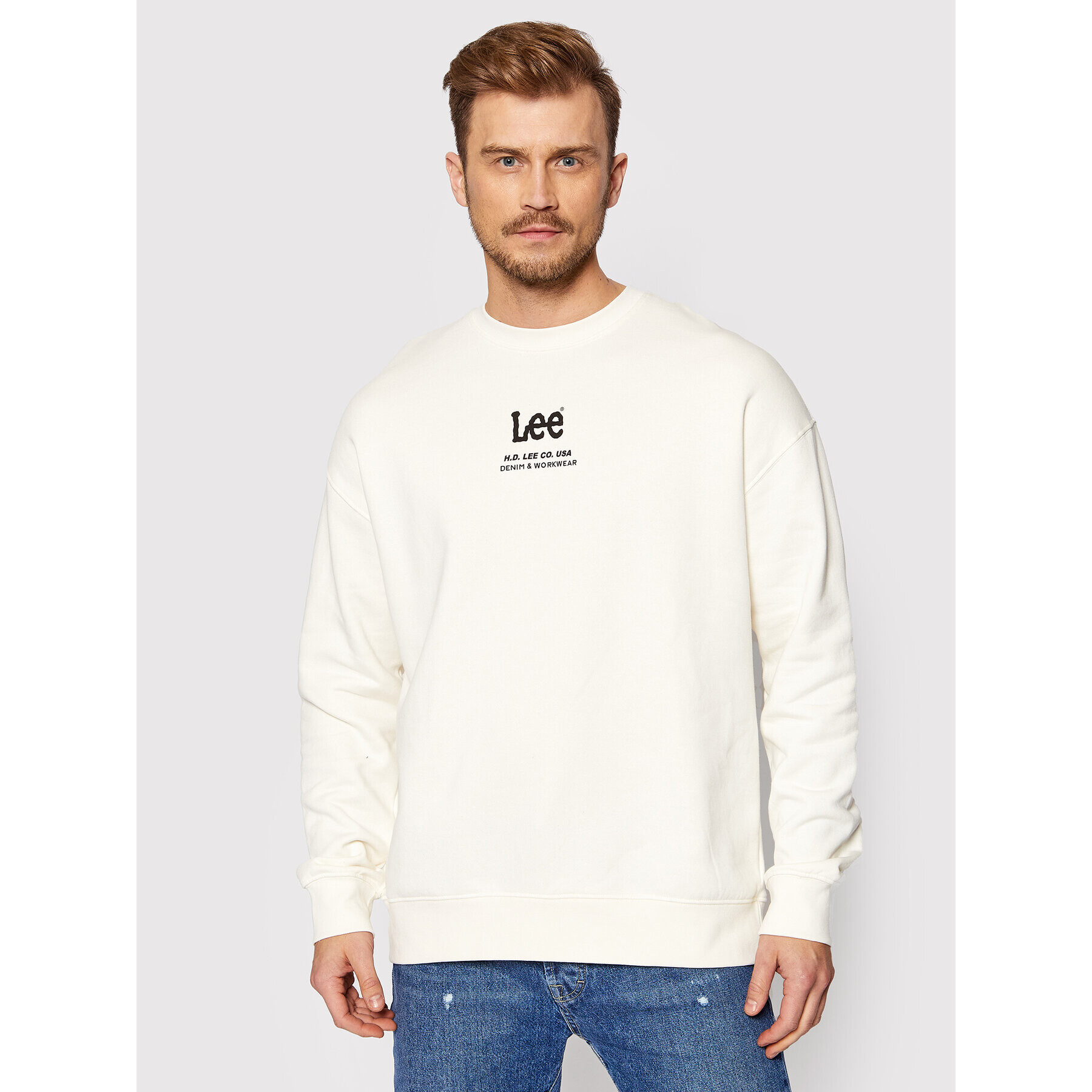 Lee Bluză Logo L83TTJNQ Alb Loose Fit - Pled.ro