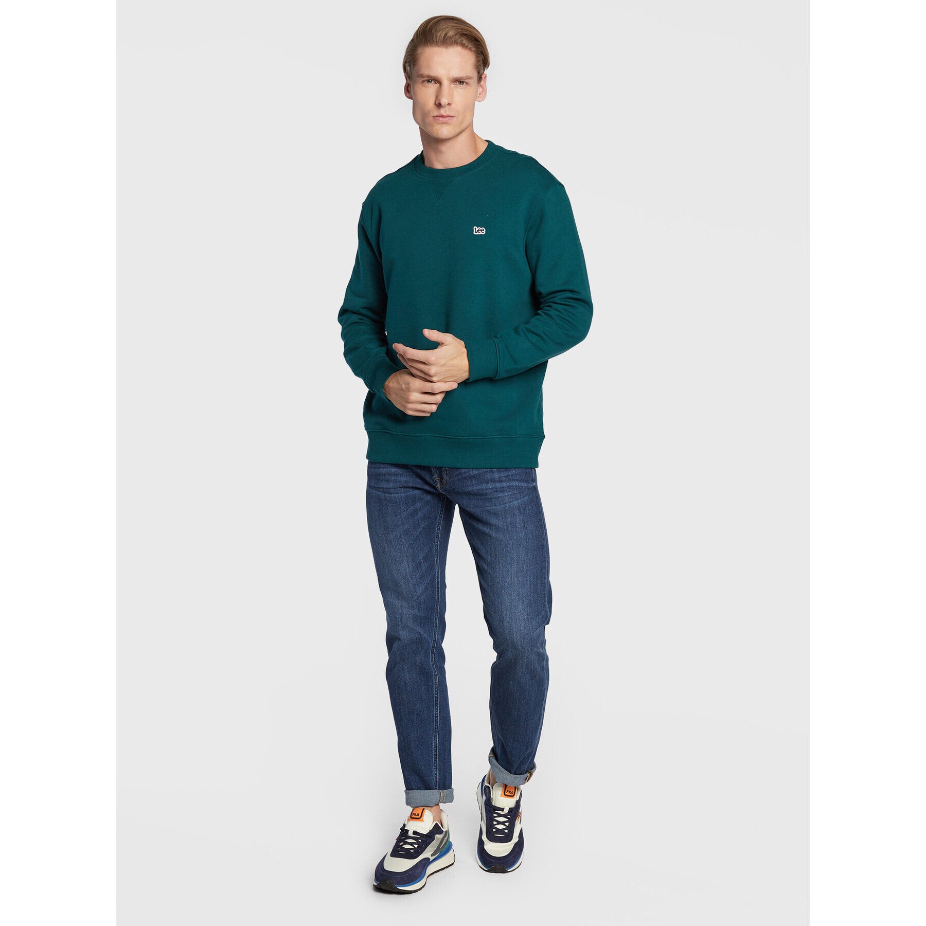 Lee Bluză Plain L81IRY96 Verde Regular Fit - Pled.ro