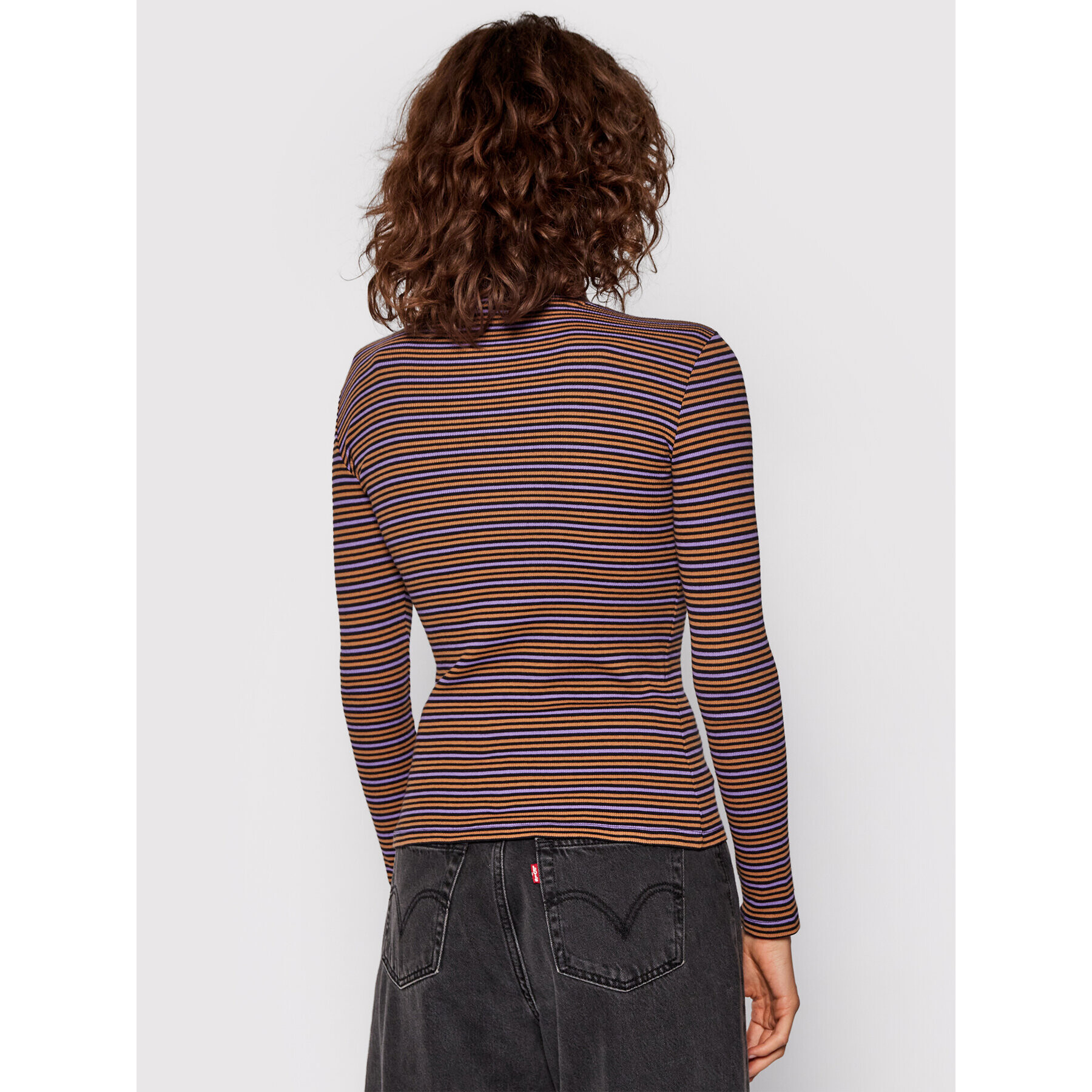 Lee Bluză Ribbed Ls Striped L40HRC01 Colorat Slim Fit - Pled.ro