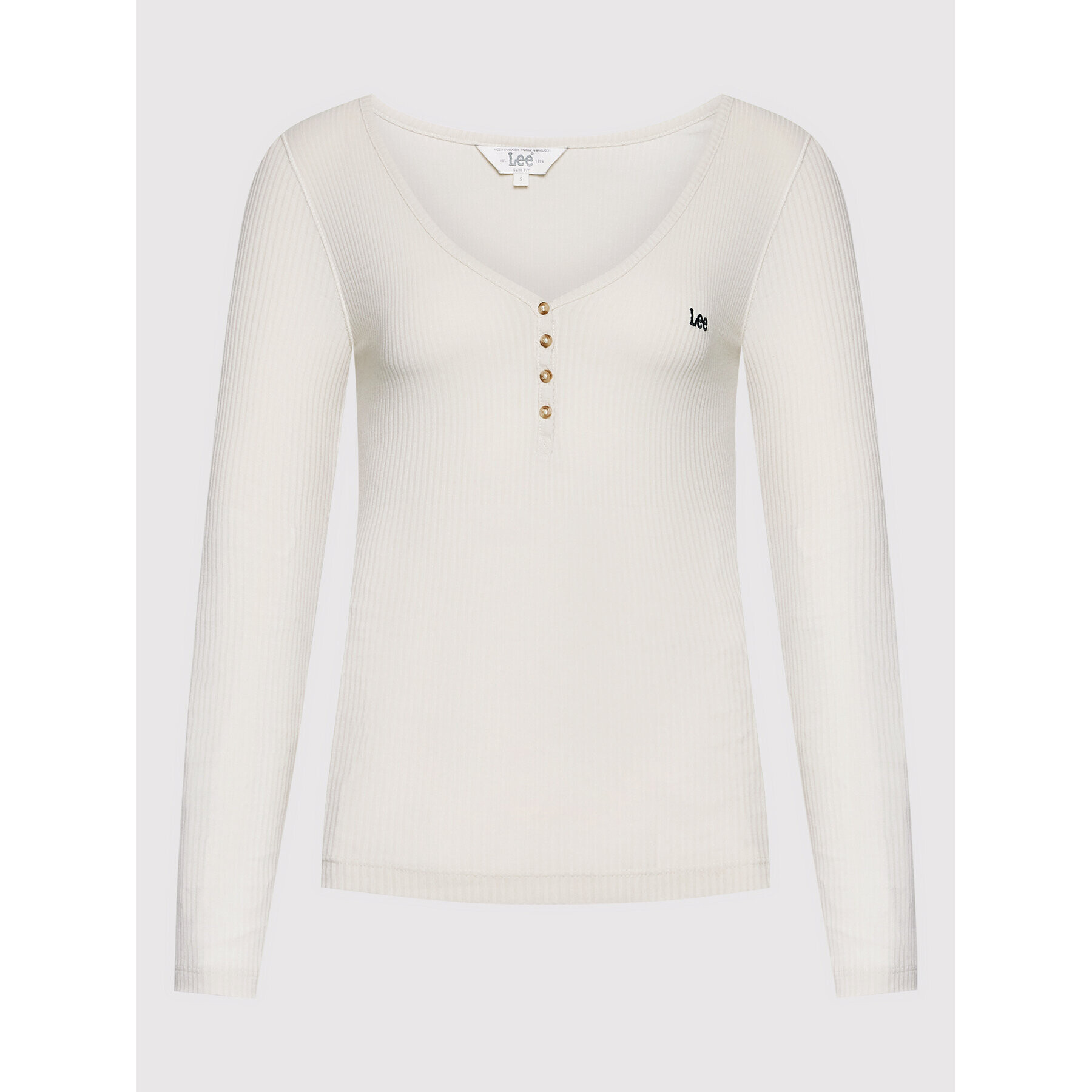 Lee Bluză Henley L40FIPDN Alb Slim Fit - Pled.ro