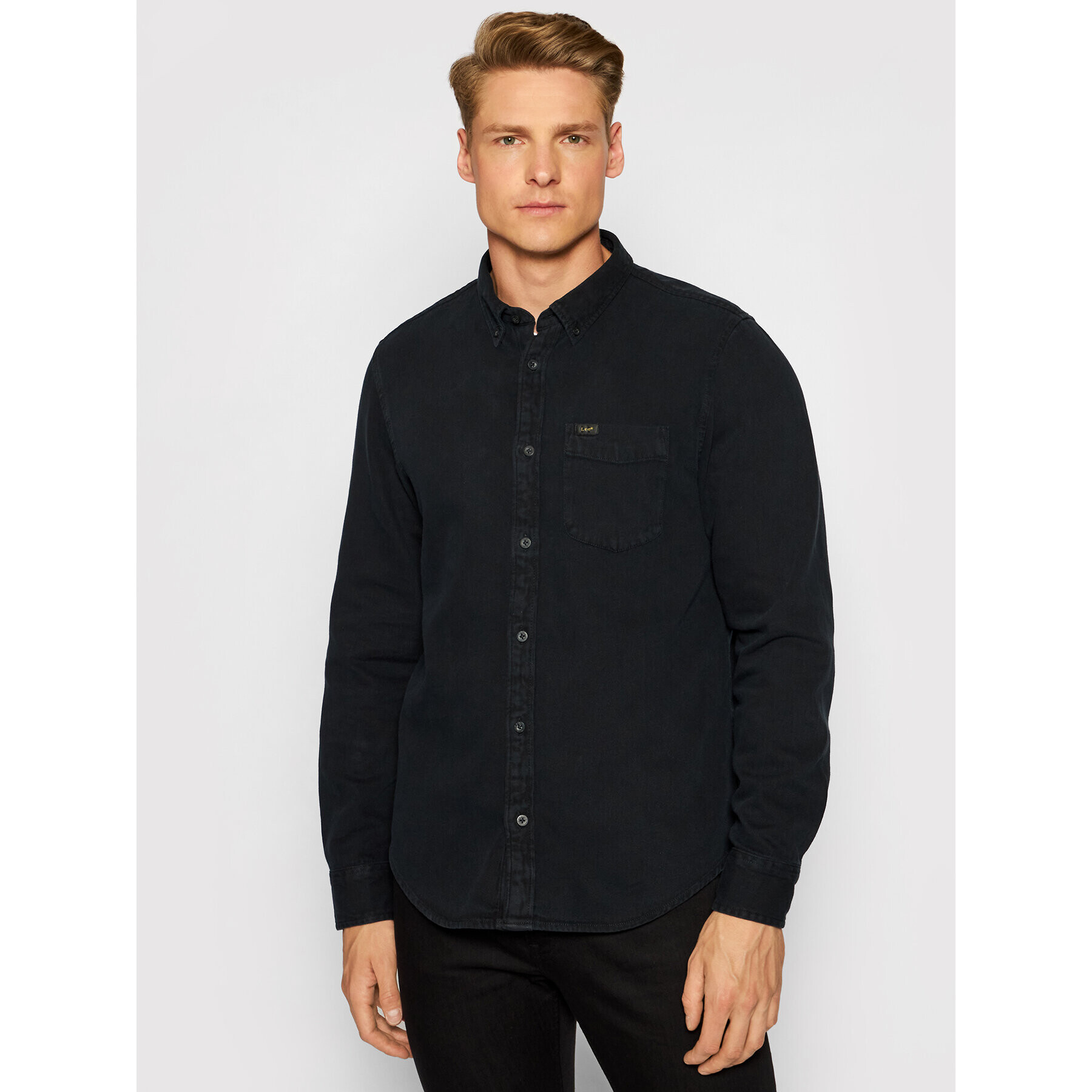 Lee Cămașă Button Down L880PA01 Negru Regular Fit - Pled.ro