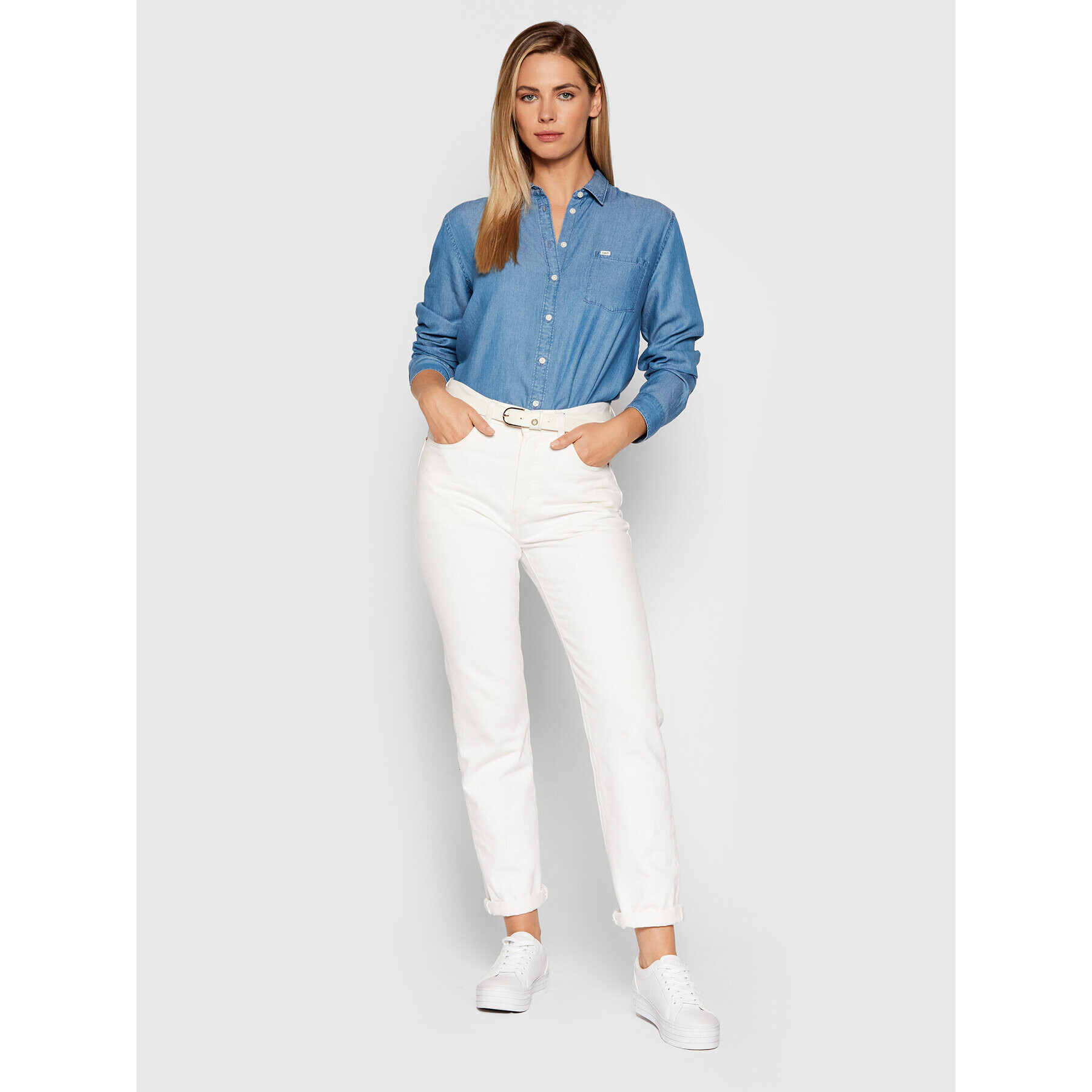 Lee Cămașă One Pocket L45TX Albastru Relaxed Fit - Pled.ro