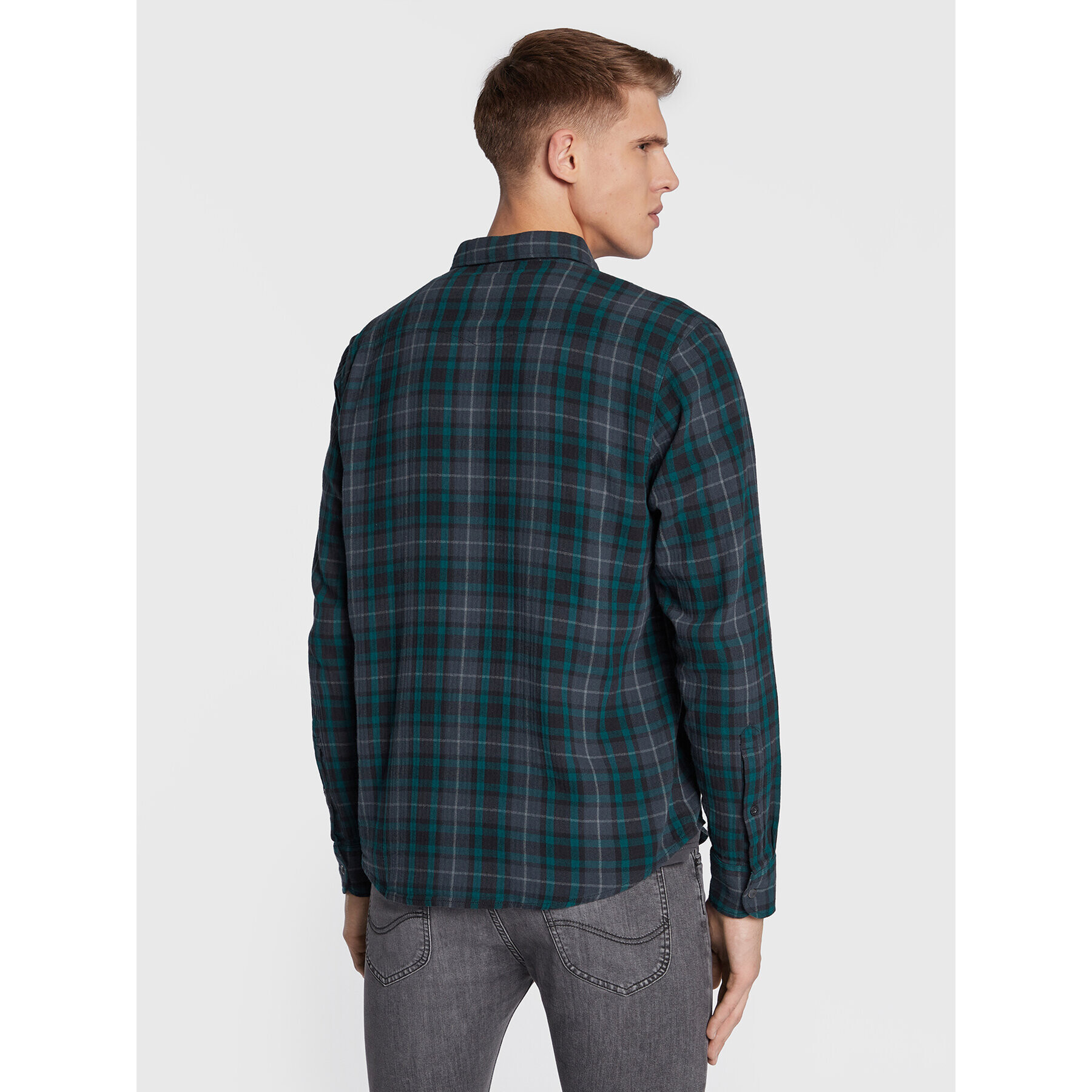 Lee Cămașă Clean Western L66RDH96 112322533 Verde Regular Fit - Pled.ro