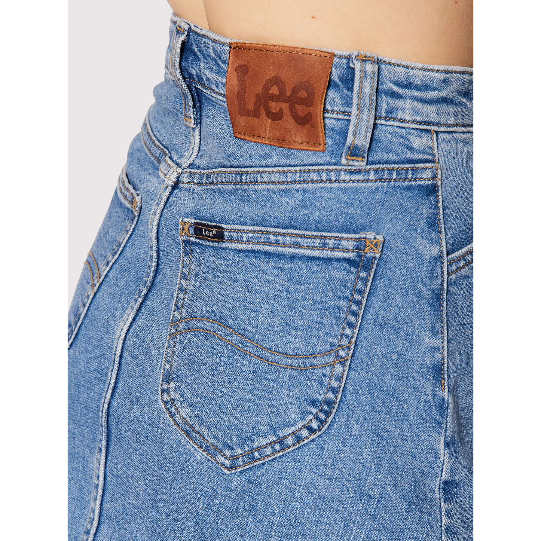 Lee Fustă de blugi Let It Ride L38OVGJO Albastru Regular Fit - Pled.ro