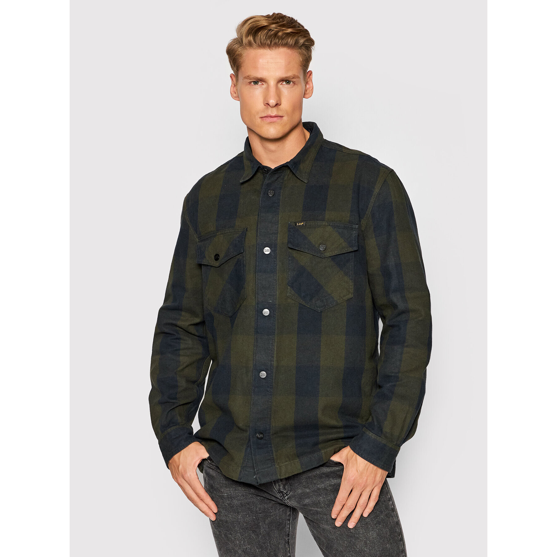 Lee Geacă Overshirt L66EMOOJ Verde Relaxed Fit - Pled.ro