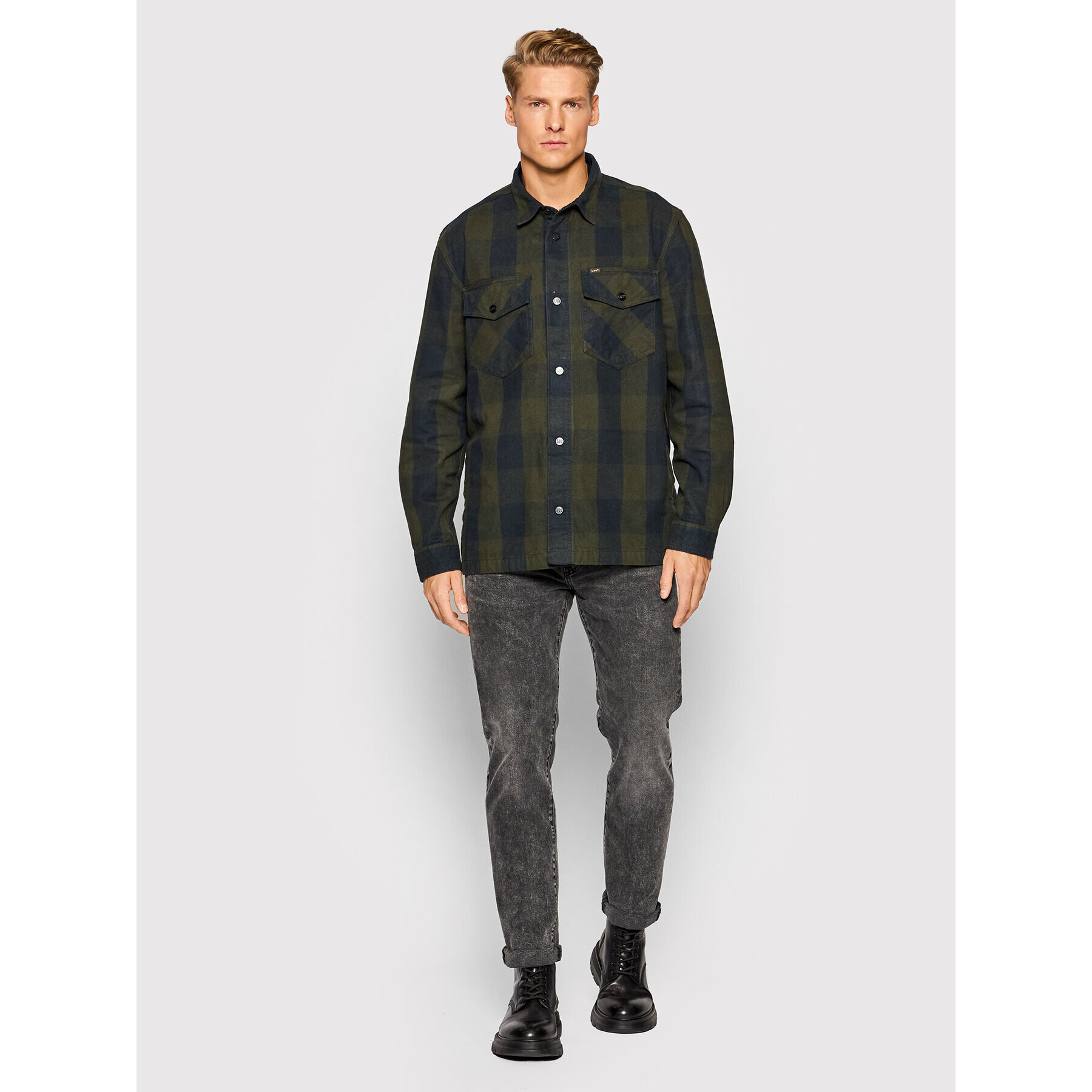 Lee Geacă Overshirt L66EMOOJ Verde Relaxed Fit - Pled.ro