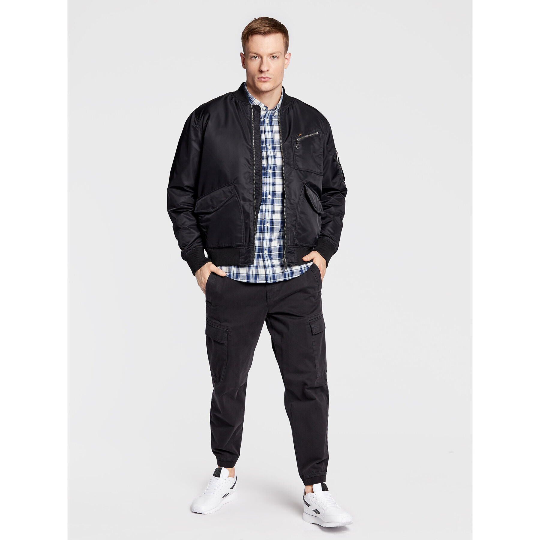 Lee Geacă bomber Bomber L87GOS01 112321553 Negru Regular Fit - Pled.ro