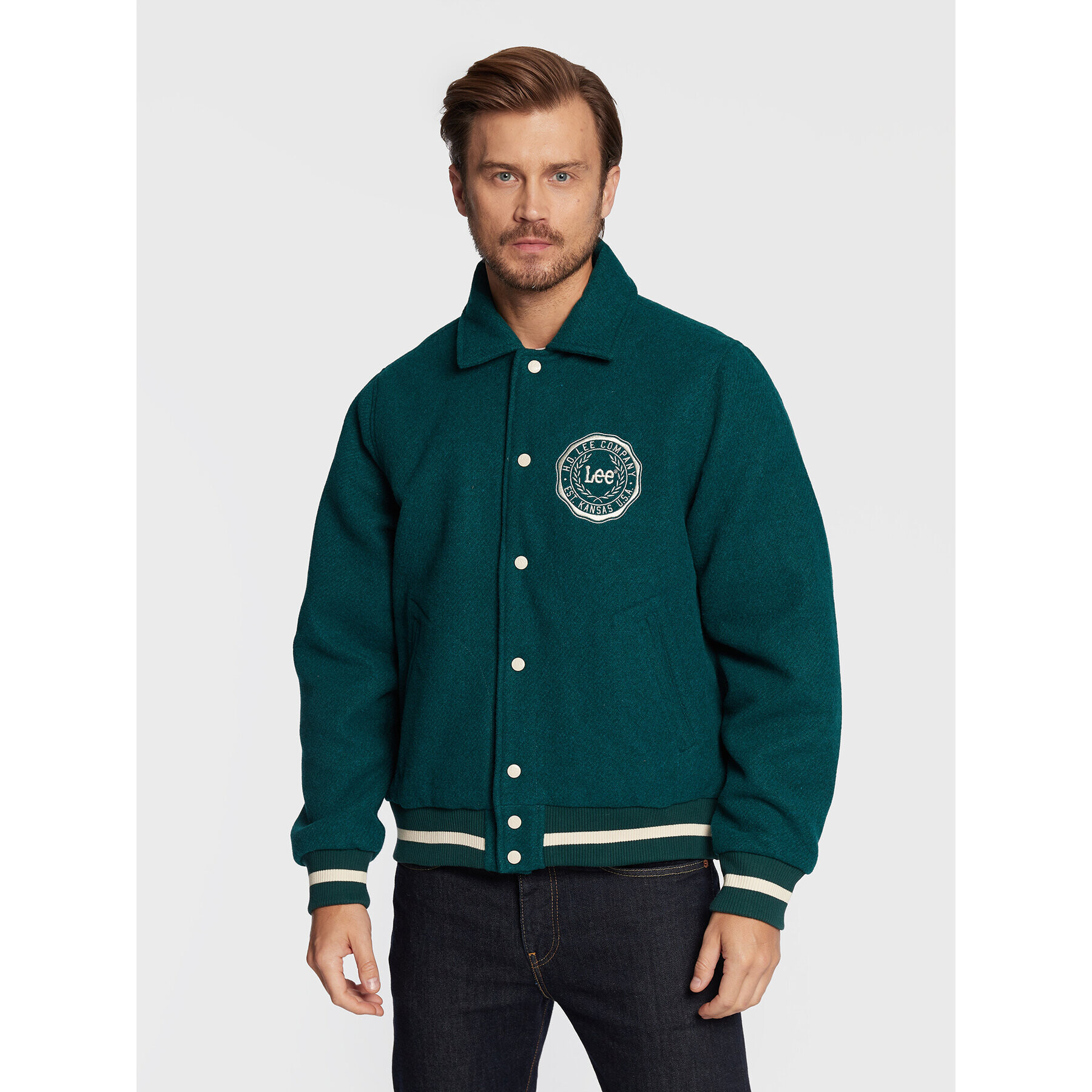 Lee Geacă Varsity L87TDB96 Verde Regular Fit - Pled.ro