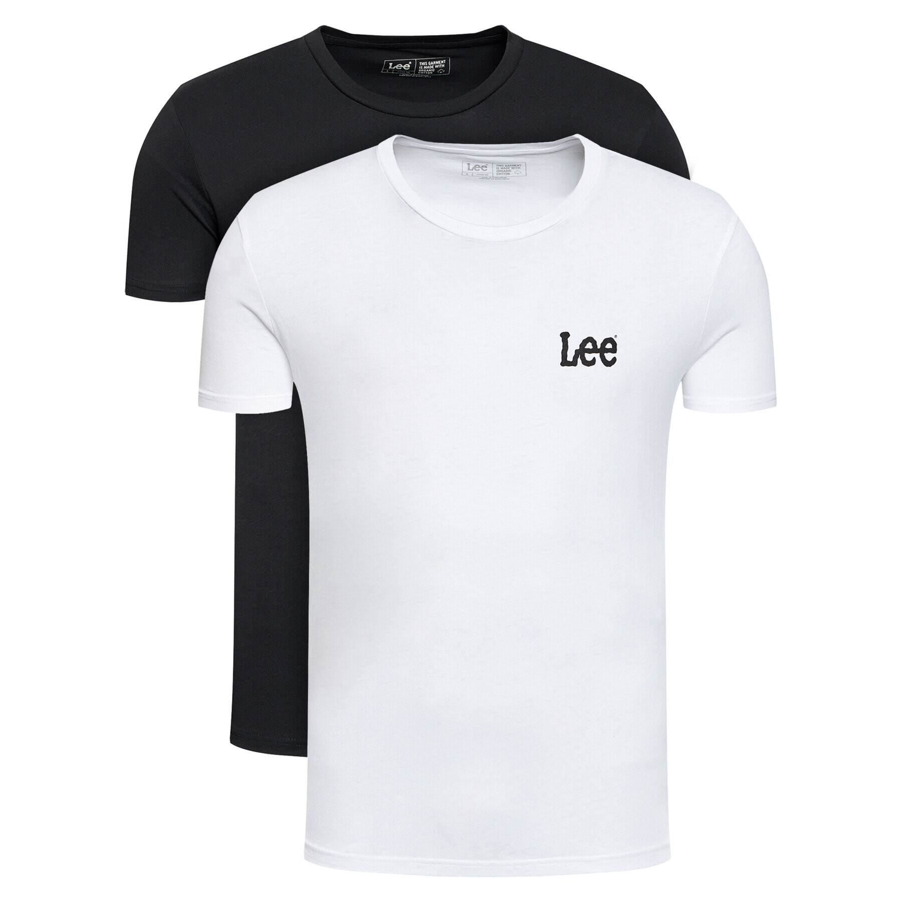 Lee Set 2 tricouri Crew Neck Graphic L65RAIKW Alb Slim Fit - Pled.ro