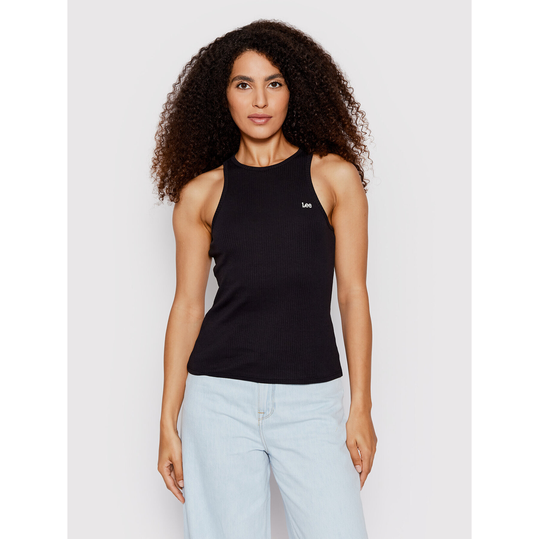 Lee Top Ribbed L44QUX01 Negru Regular Fit - Pled.ro