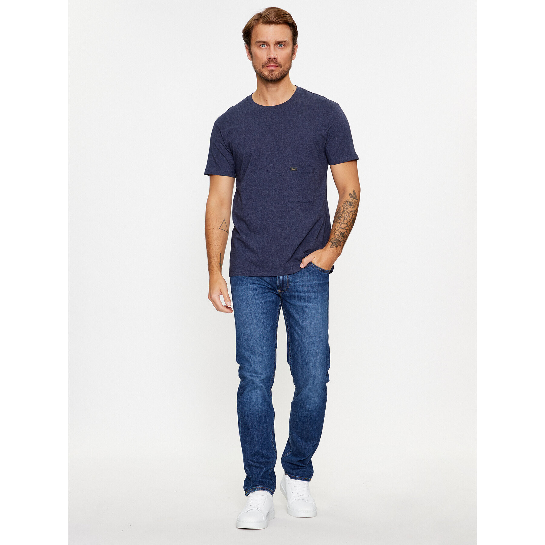 Lee Tricou 112341705 Bleumarin Slim Fit - Pled.ro