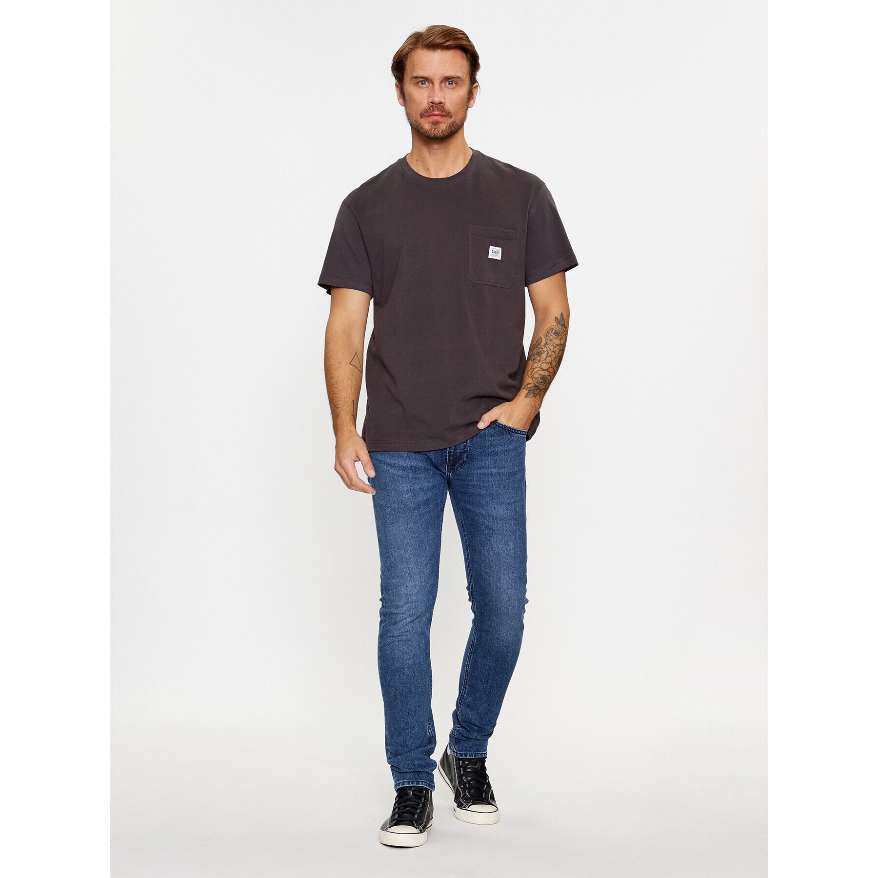 Lee Tricou 112341743 Negru Relaxed Fit - Pled.ro