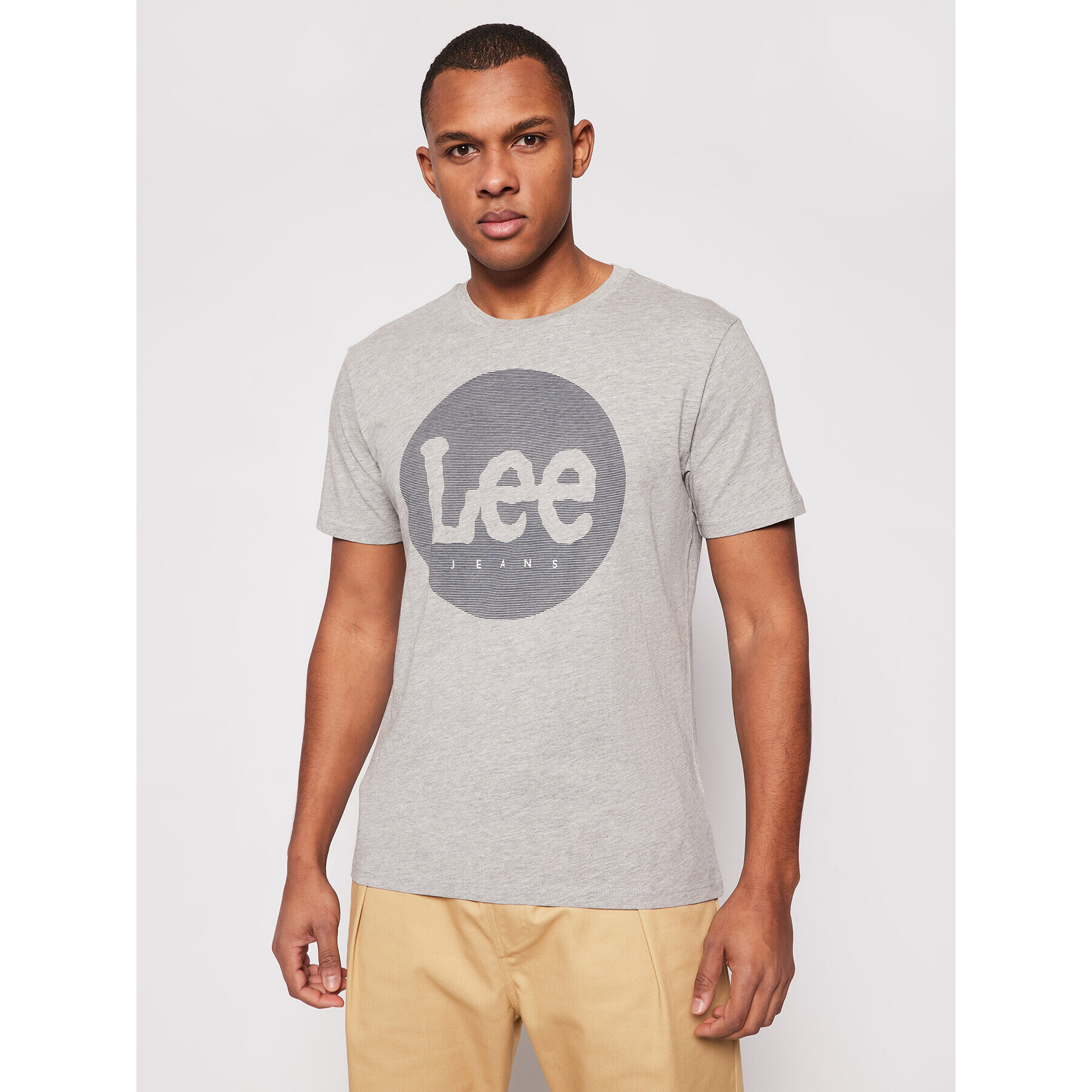 Lee Tricou Circle L64EFQ37 Gri Regular Fit - Pled.ro