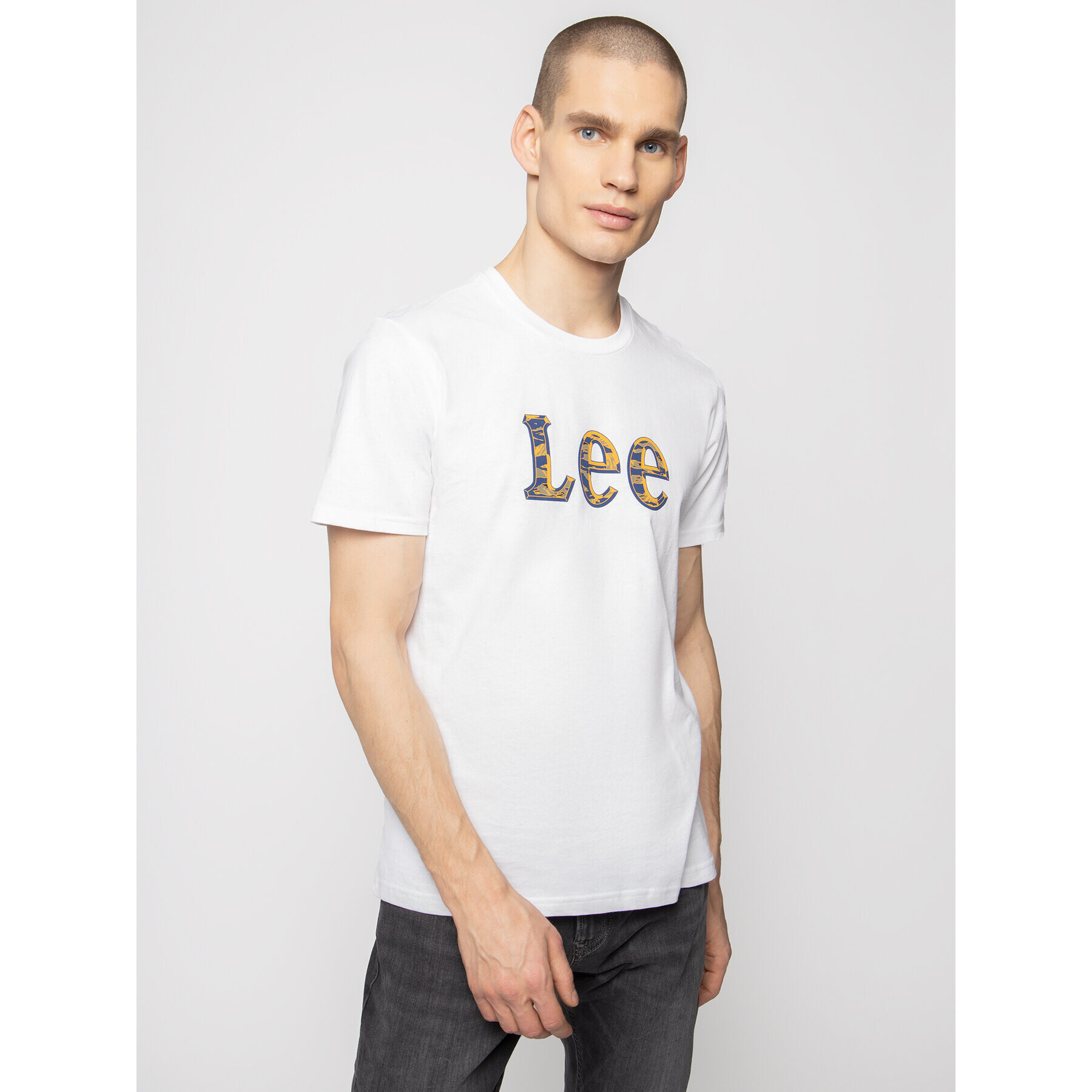 Lee Tricou Como Package Tee L64WFELJ Alb Regular Fit - Pled.ro