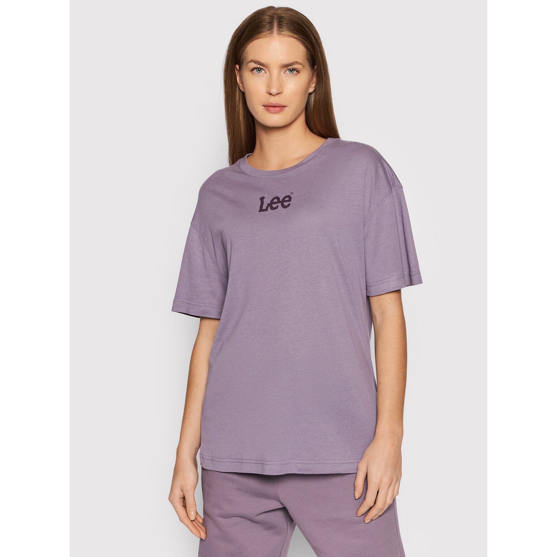 Lee Tricou Crew L43PBYTZ Violet Relaxed Fit - Pled.ro