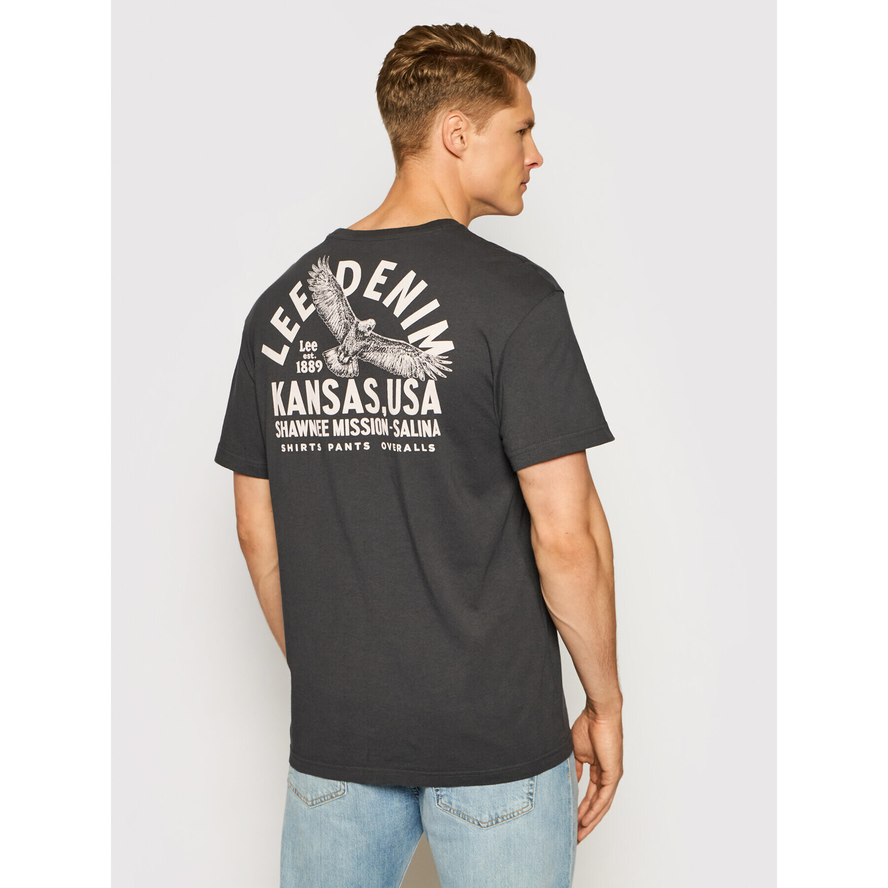 Lee Tricou Graphic L63BFEON Gri Relaxed Fit - Pled.ro