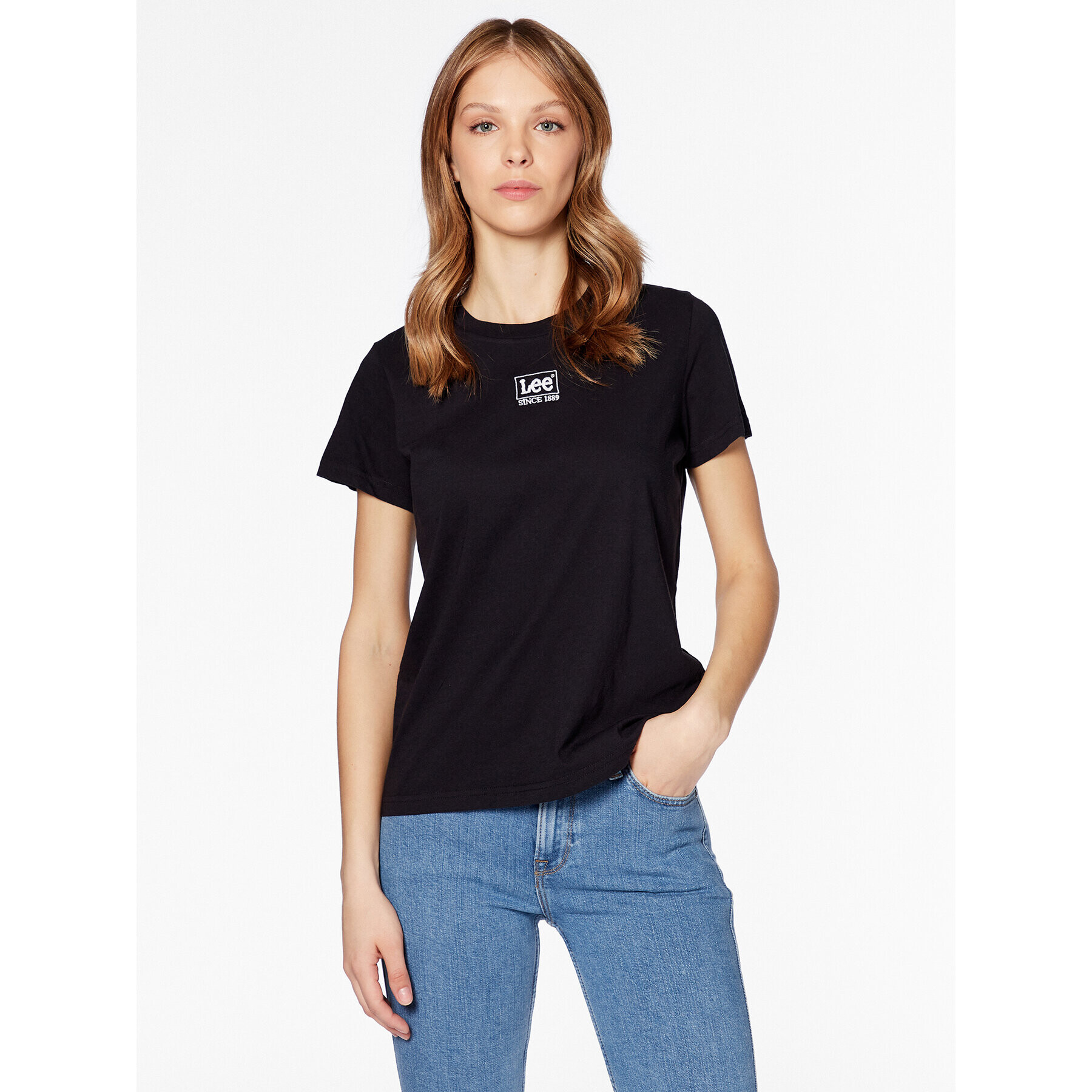 Lee Tricou L49EEH01 Negru Relaxed Fit - Pled.ro