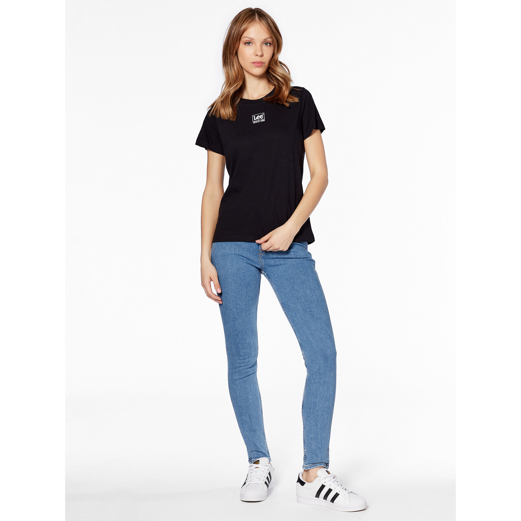 Lee Tricou L49EEH01 Negru Relaxed Fit - Pled.ro