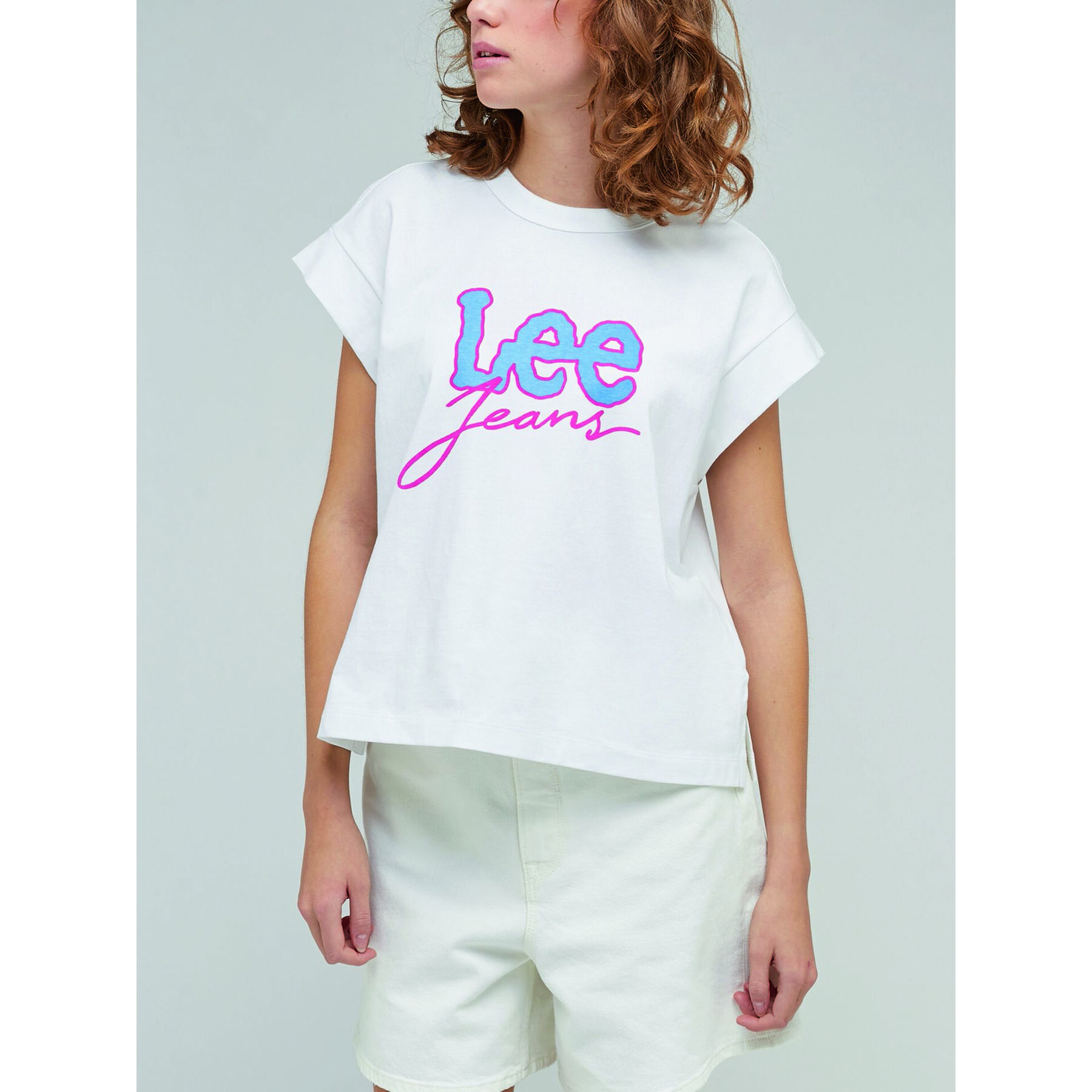 Lee Tricou L49KUWLJ Alb Relaxed Fit - Pled.ro