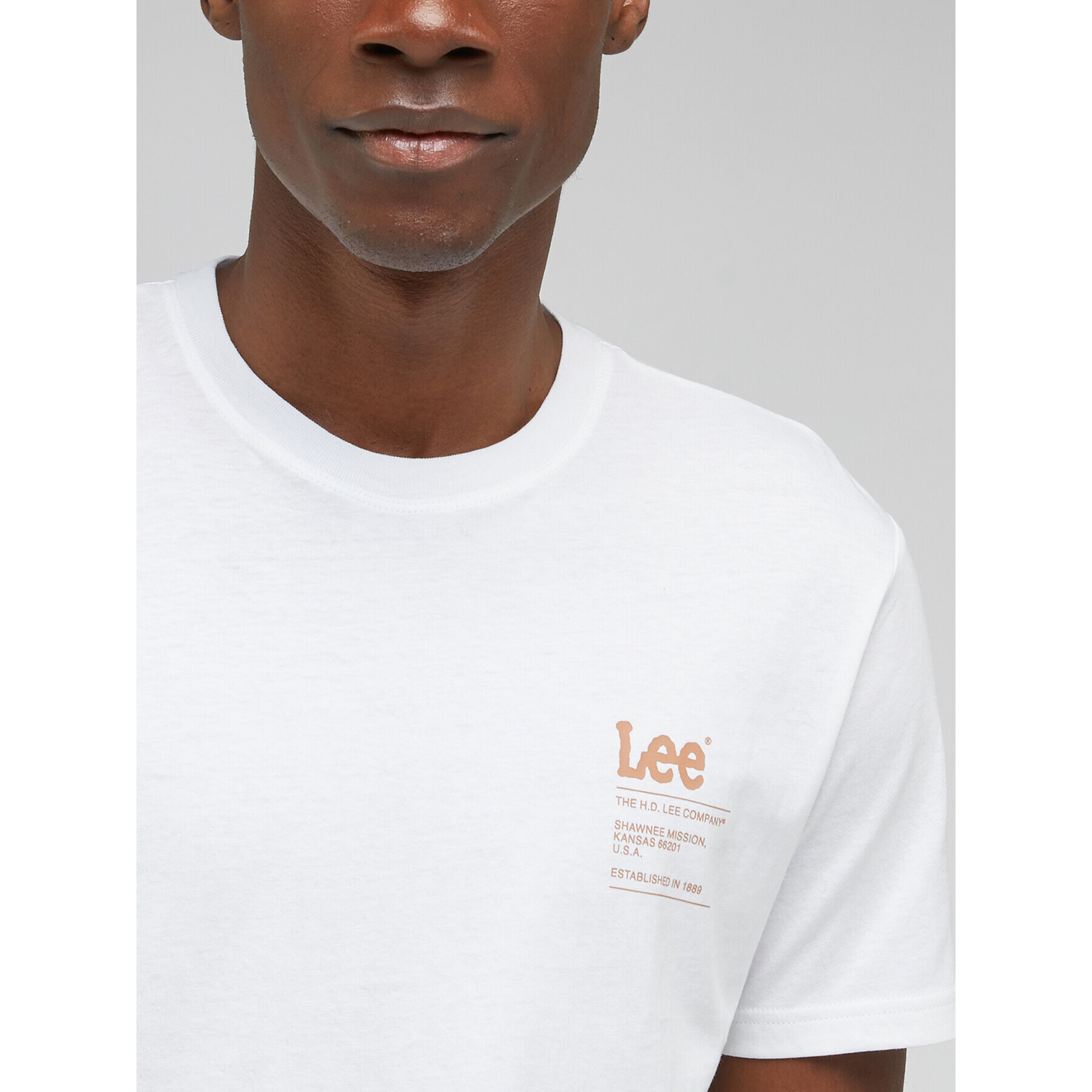 Lee Tricou LL03FQLJ Alb Regular Fit - Pled.ro