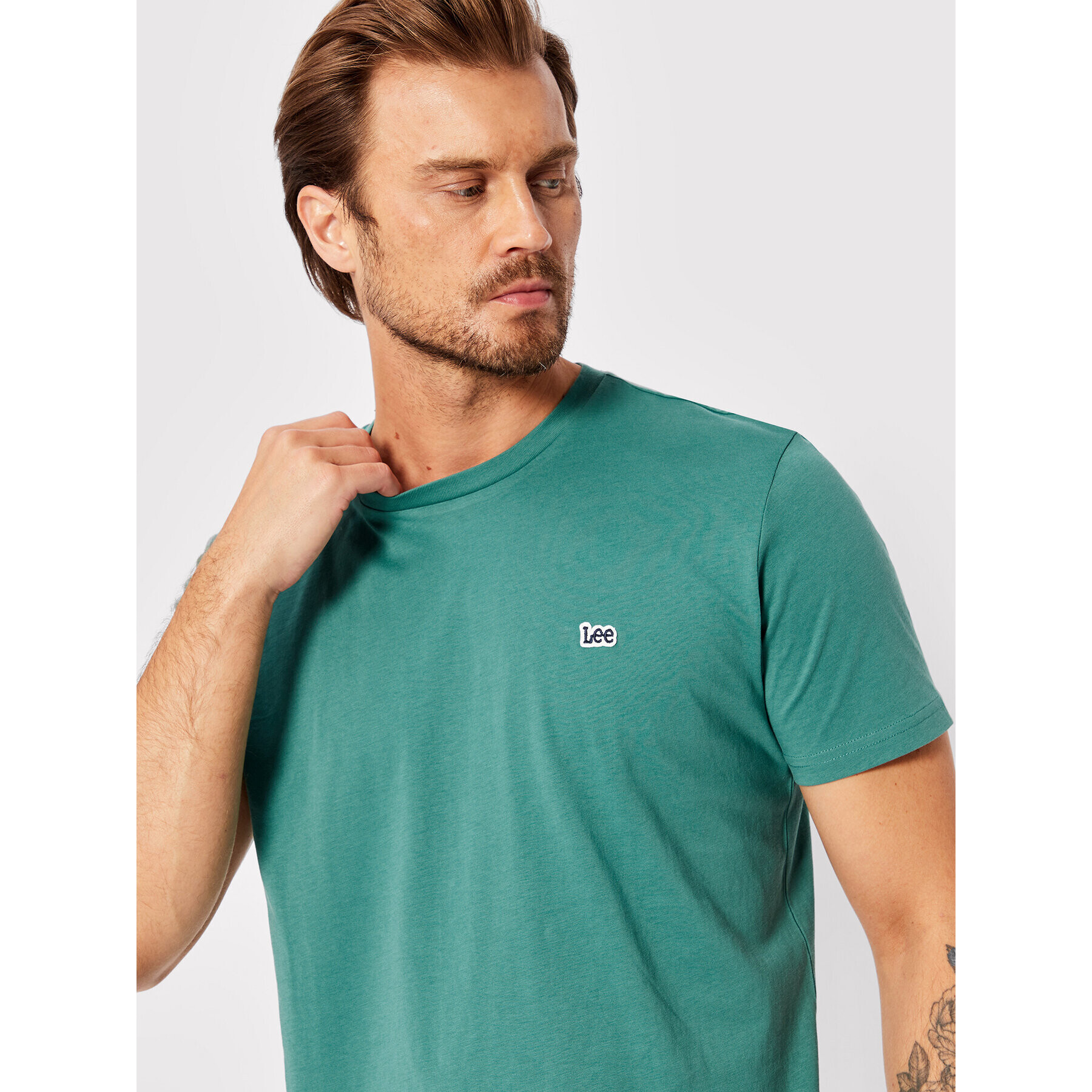 Lee Tricou Patch Logo L60UFQDO Verde Regular Fit - Pled.ro