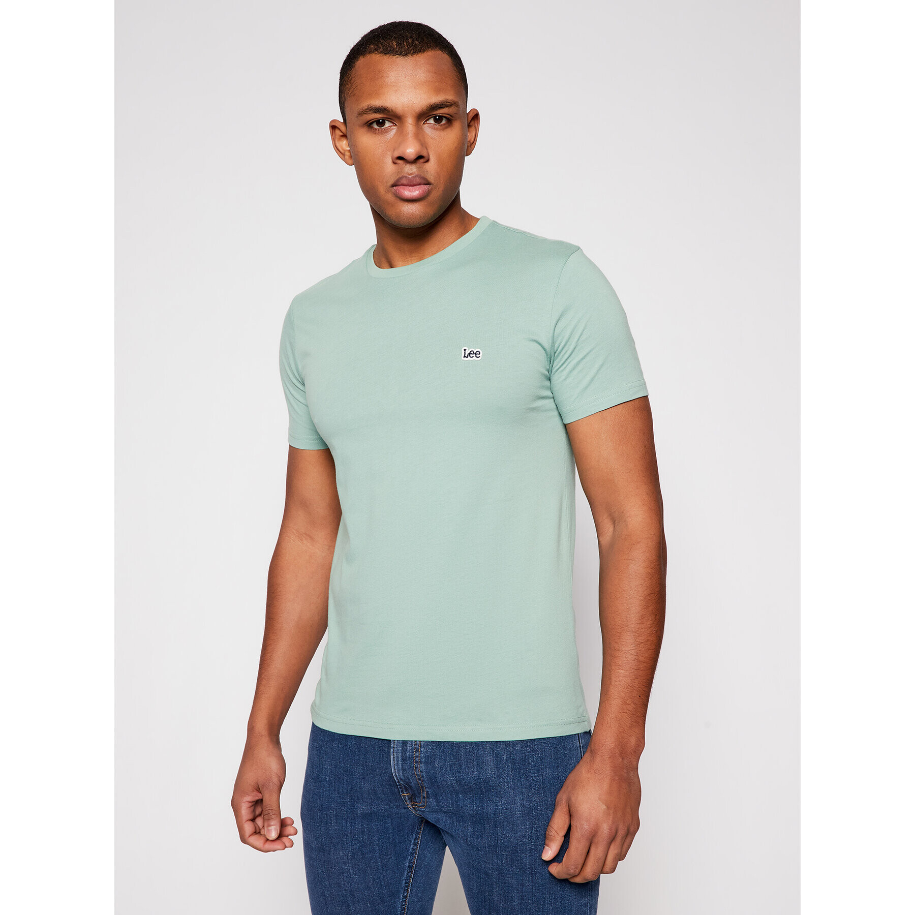 Lee Tricou Patch Logo L60UFQQN Verde Regular Fit - Pled.ro