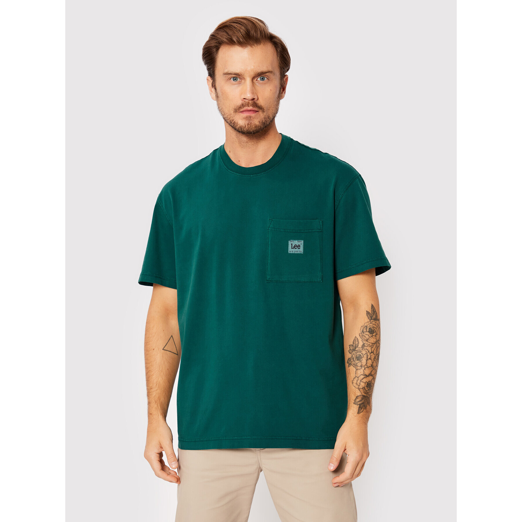 Lee Tricou Pocket L69QCO96 Verde Loose Fit - Pled.ro