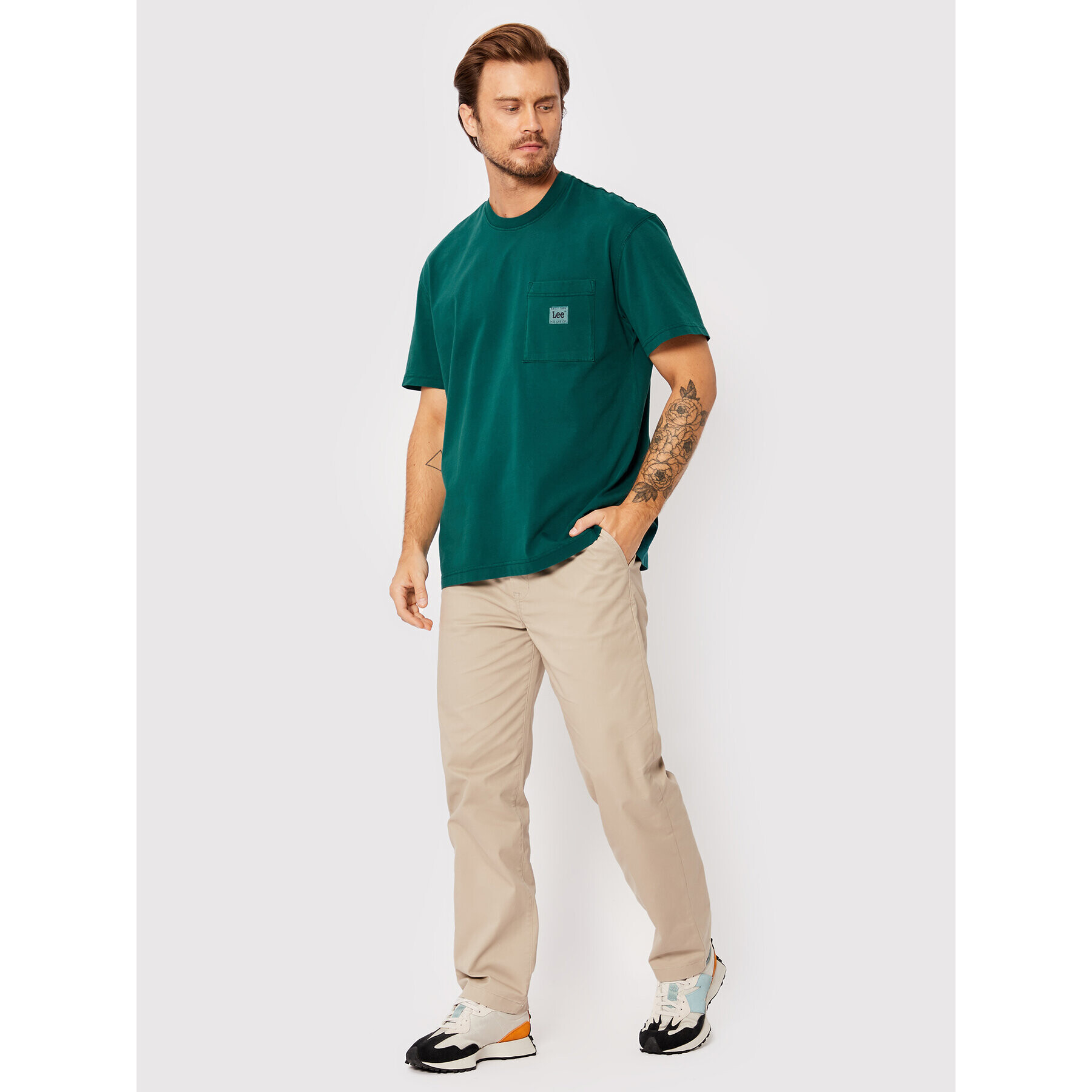 Lee Tricou Pocket L69QCO96 Verde Loose Fit - Pled.ro