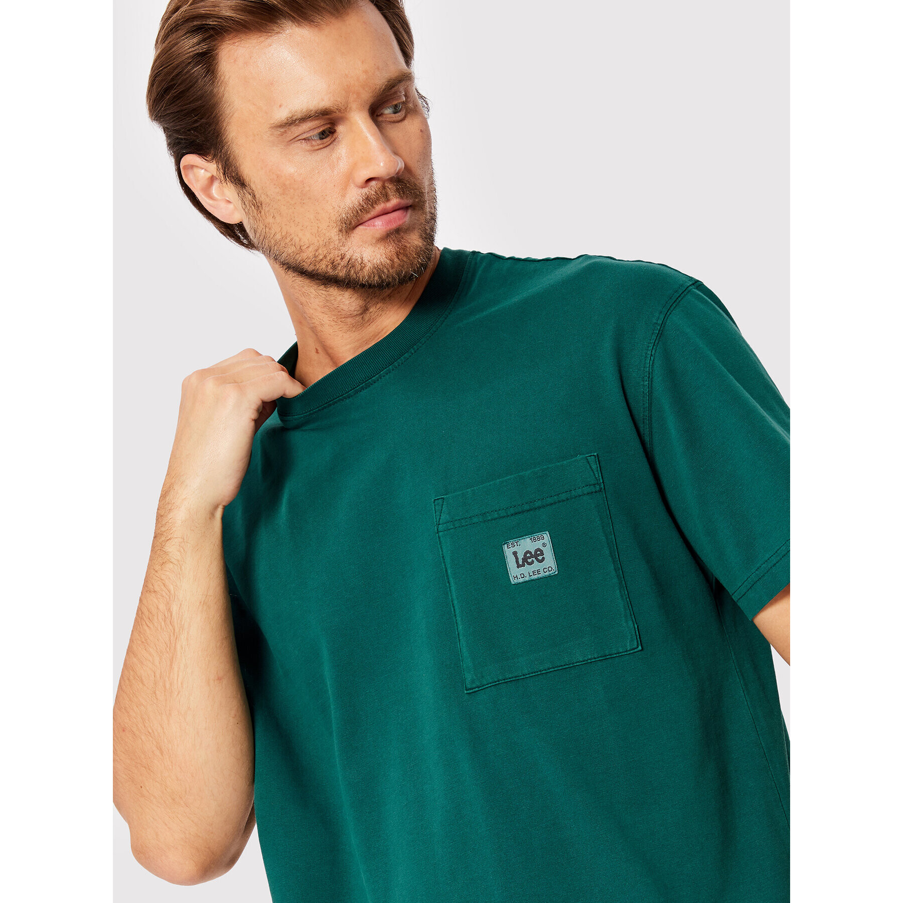 Lee Tricou Pocket L69QCO96 Verde Loose Fit - Pled.ro