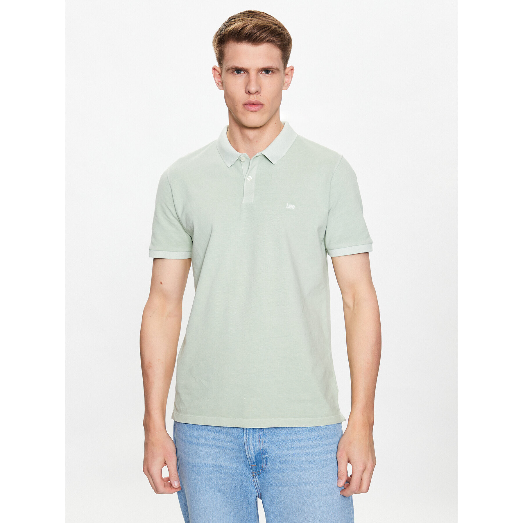 Lee Tricou polo L65CQS41 Verde Regular Fit - Pled.ro