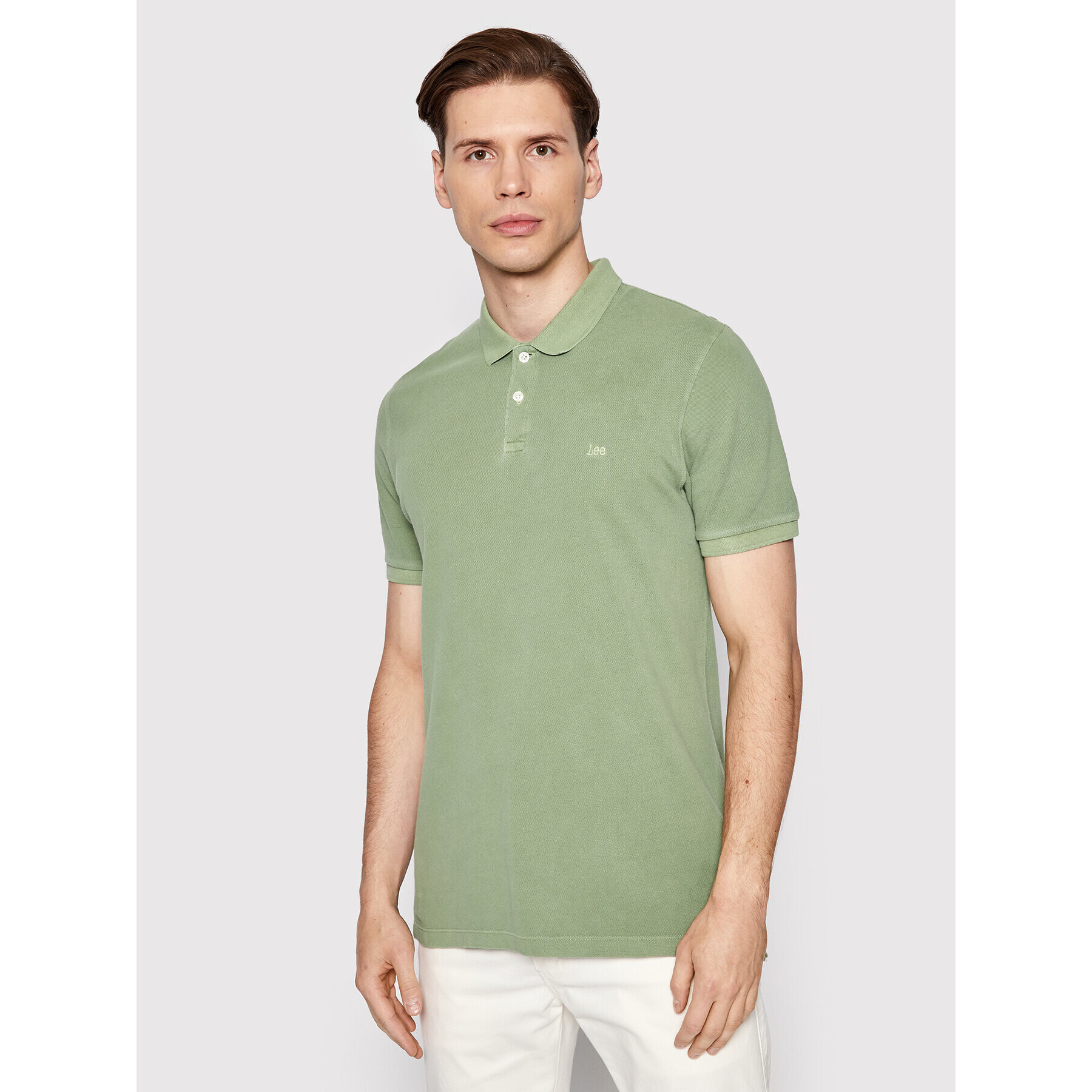 Lee Tricou polo Nat Dye L65CQSUA Verde Regular Fit - Pled.ro