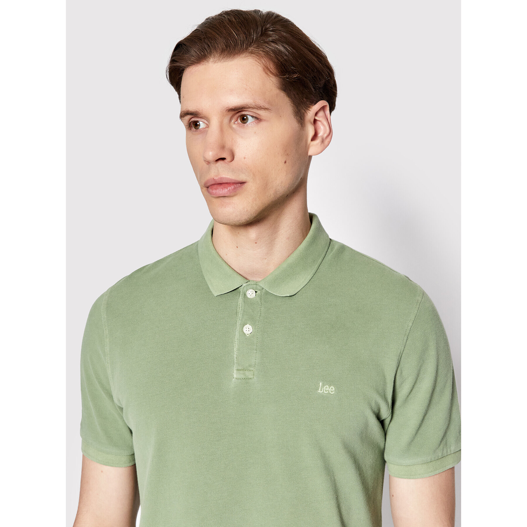 Lee Tricou polo Nat Dye L65CQSUA Verde Regular Fit - Pled.ro