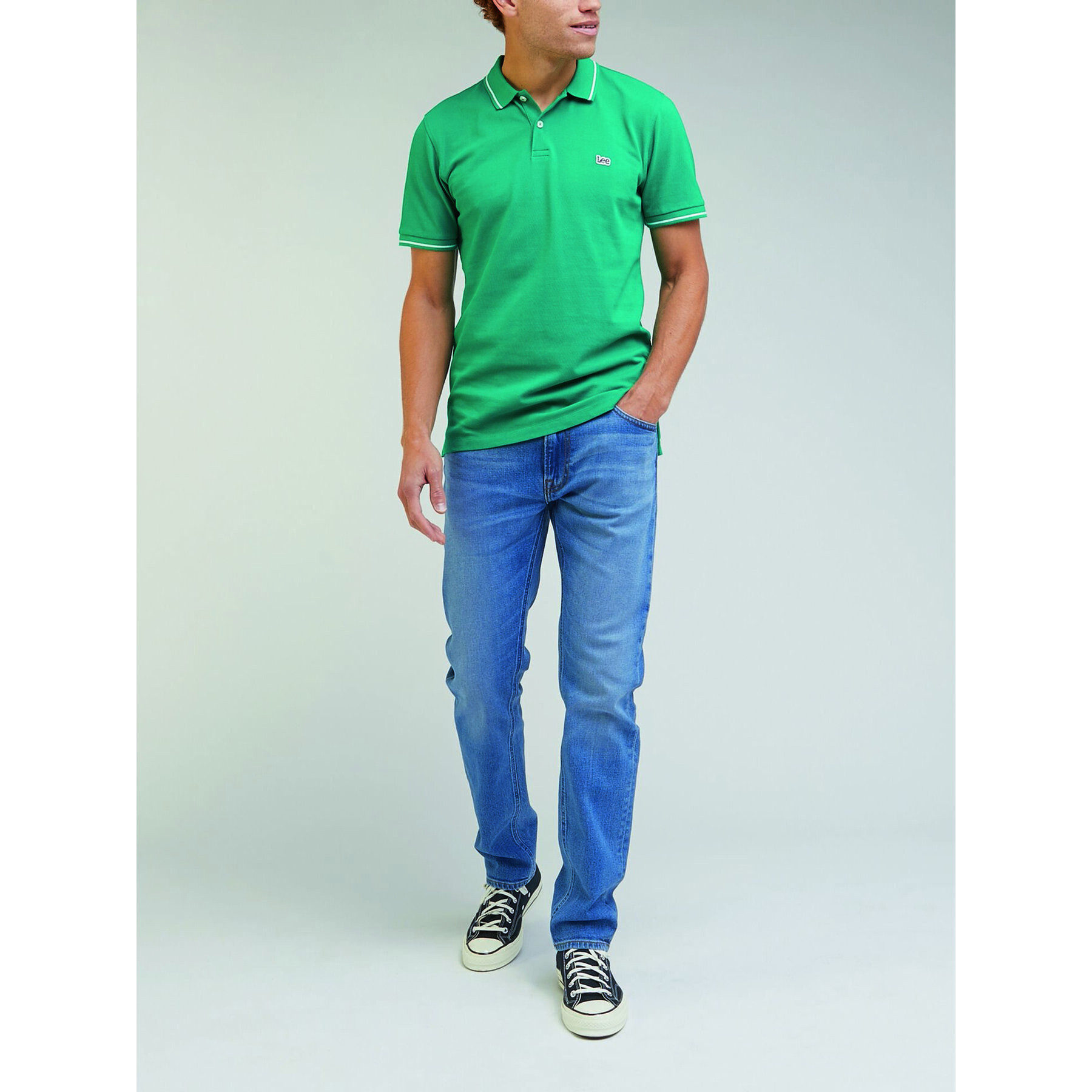 Lee Tricou polo Pique L61ARLA12 Verde Regular Fit - Pled.ro