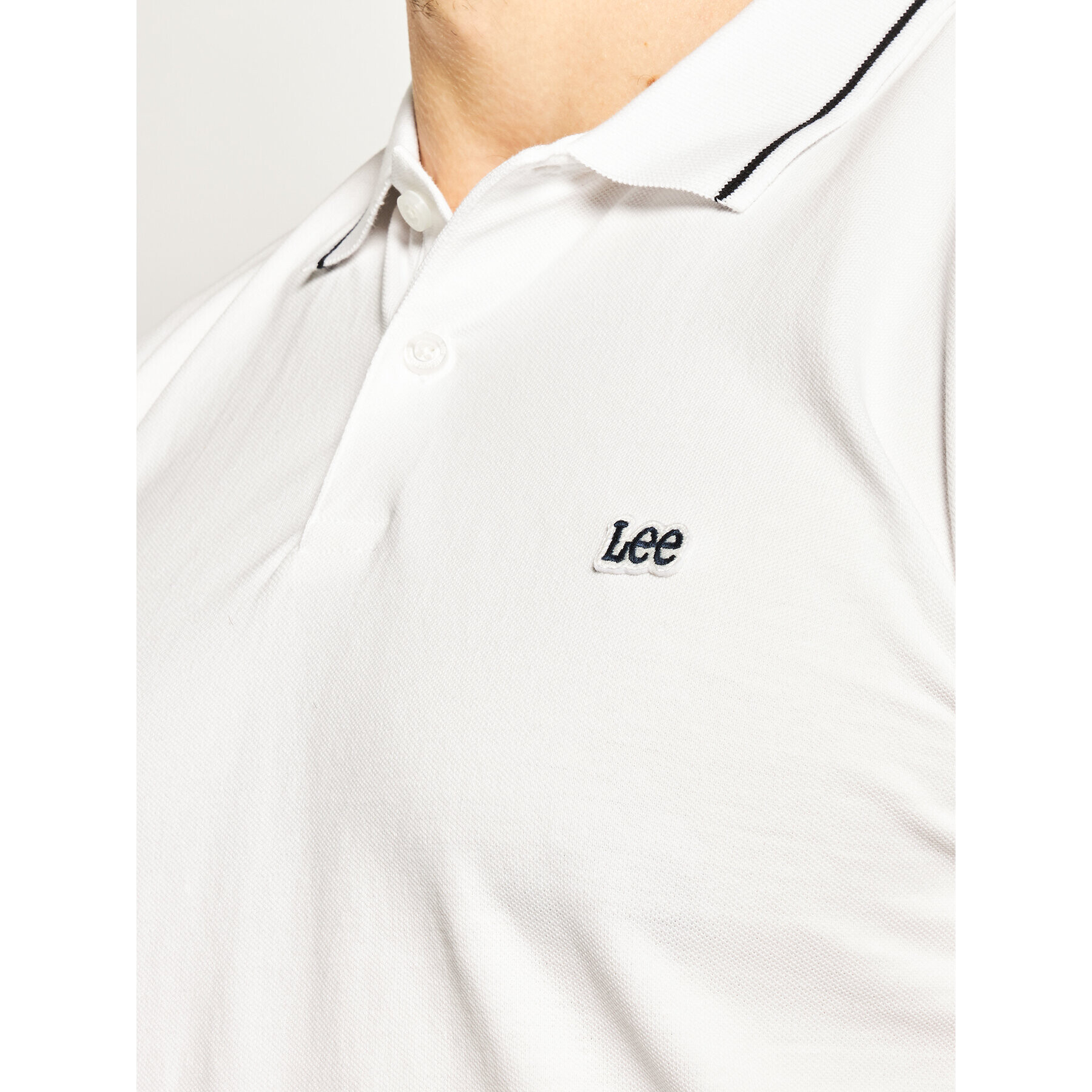 Lee Tricou polo Pique L61ARLLJ Alb Regular Fit - Pled.ro