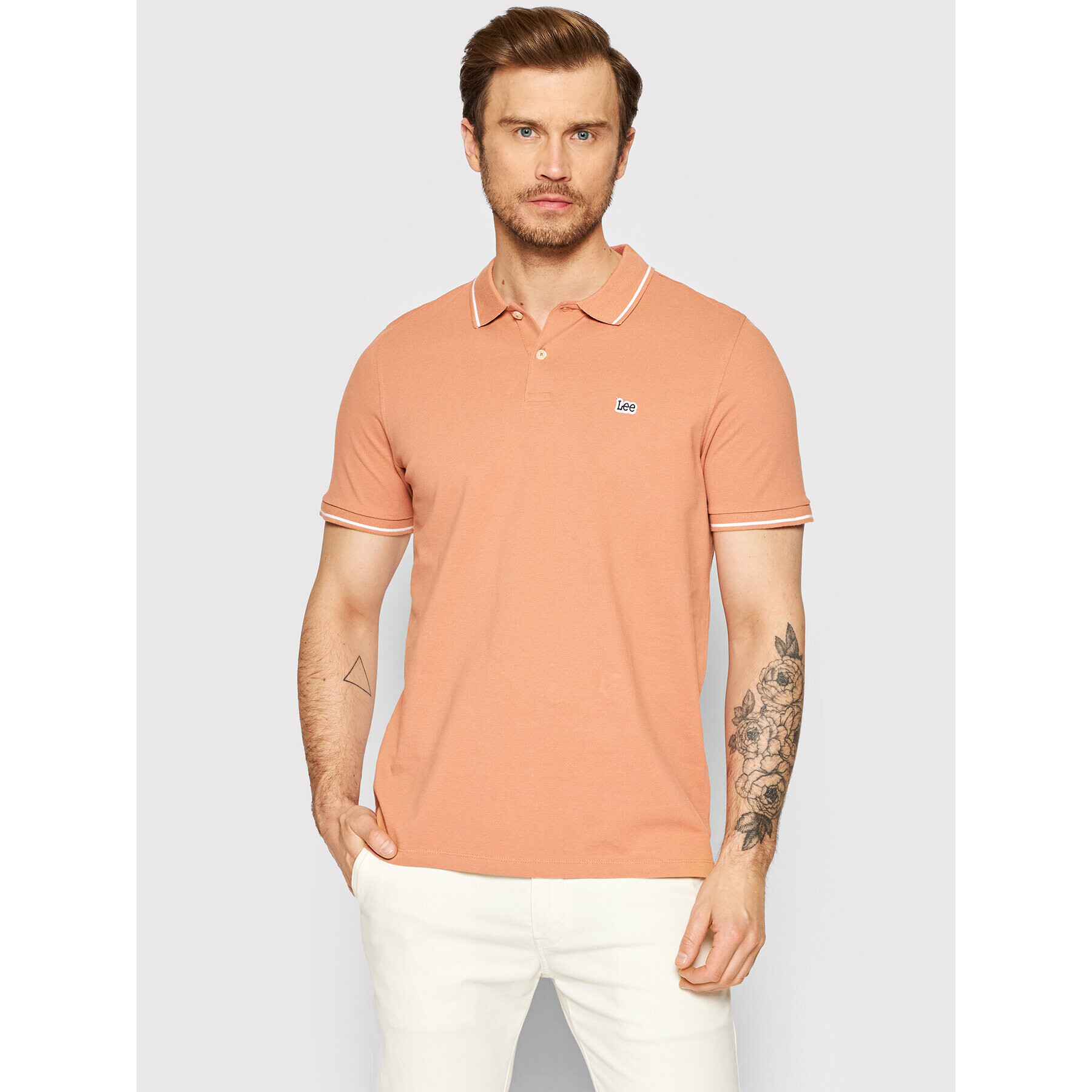 Lee Tricou polo Pique L61ARLUK Portocaliu Regular Fit - Pled.ro