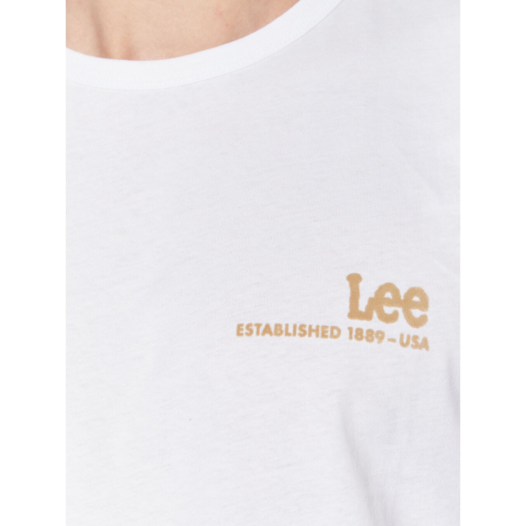 Lee Tricou Small Logo L68WFELJ Alb Regular Fit - Pled.ro