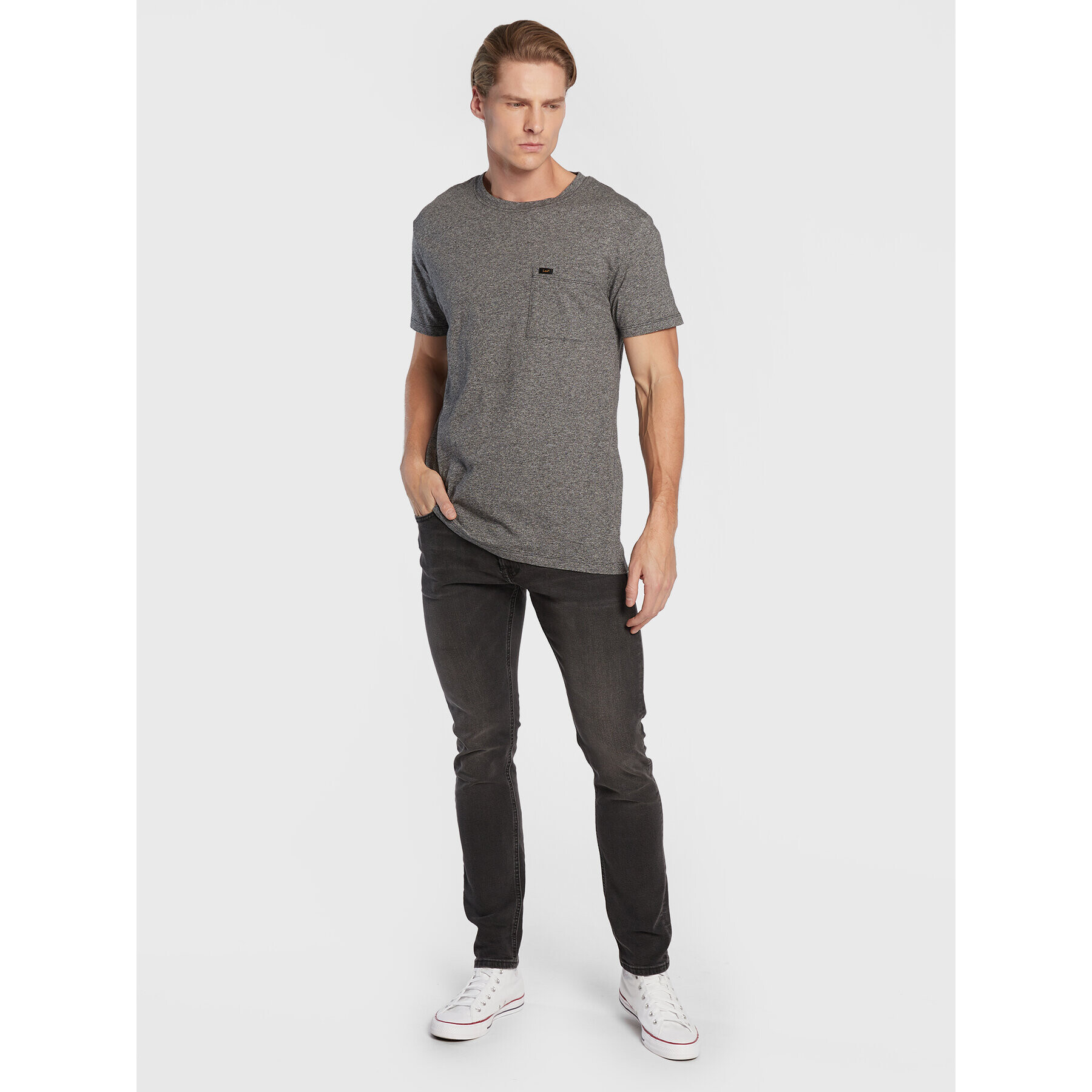 Lee Tricou Ultimate Pocket L66JWT01 Gri Slim Fit - Pled.ro