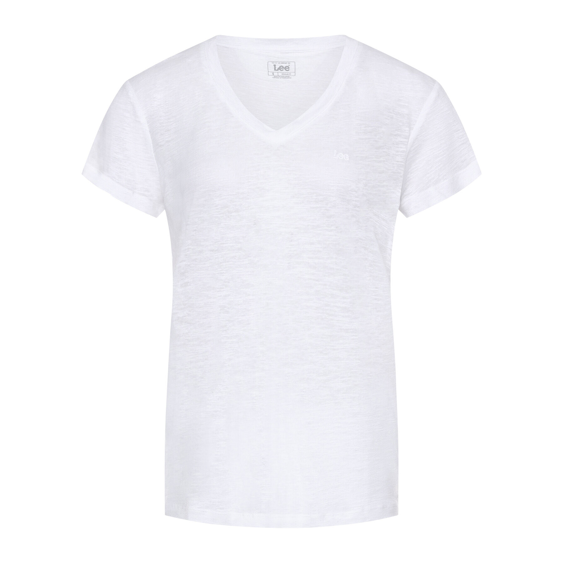 Lee Tricou V Neck Tee L41JENLJ Alb Regular Fit - Pled.ro