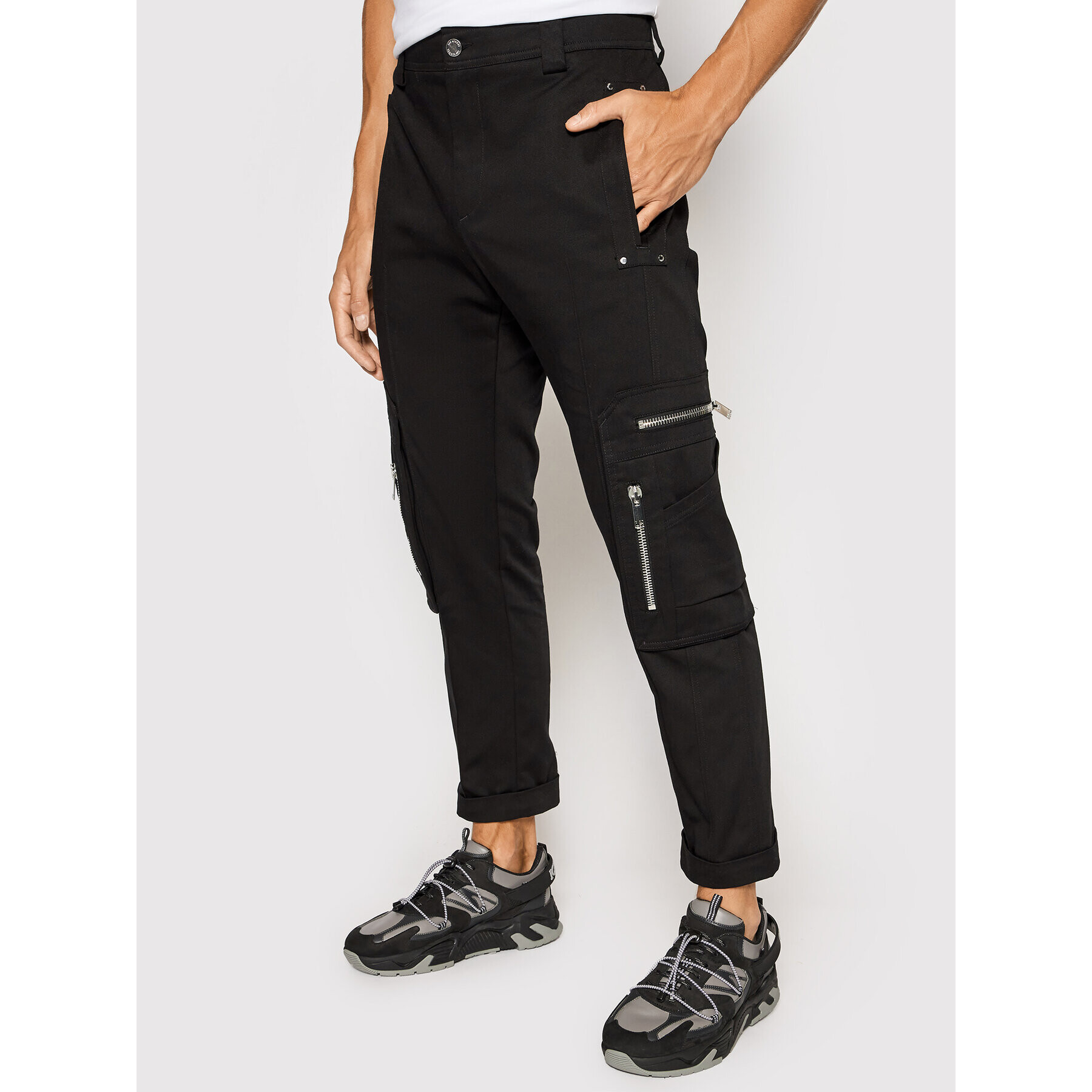 Les Hommes Pantaloni din material LLP133335U Negru Regular Fit - Pled.ro