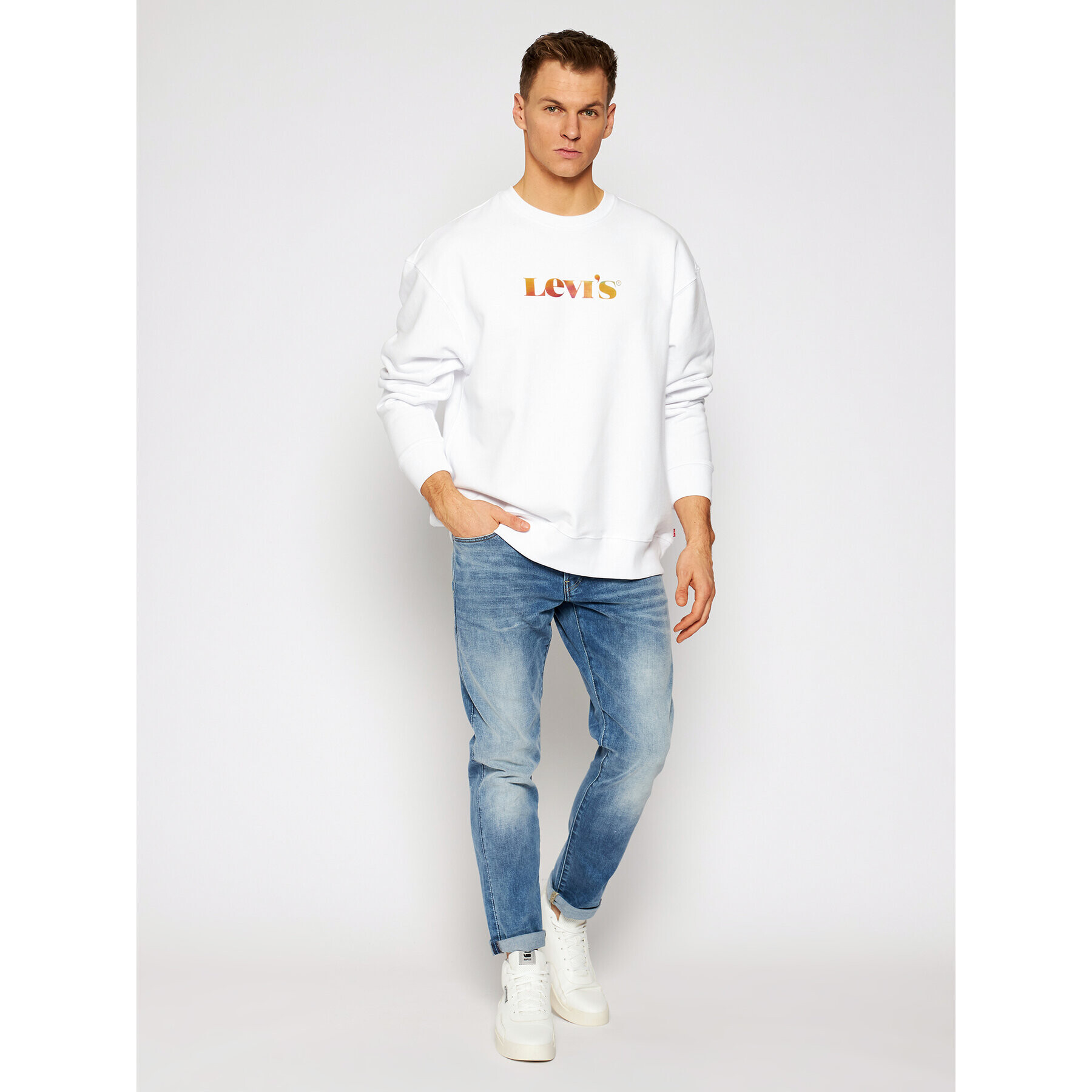 Levi's® Bluză Graphic 38712-0008 Alb Relaxed Fit - Pled.ro