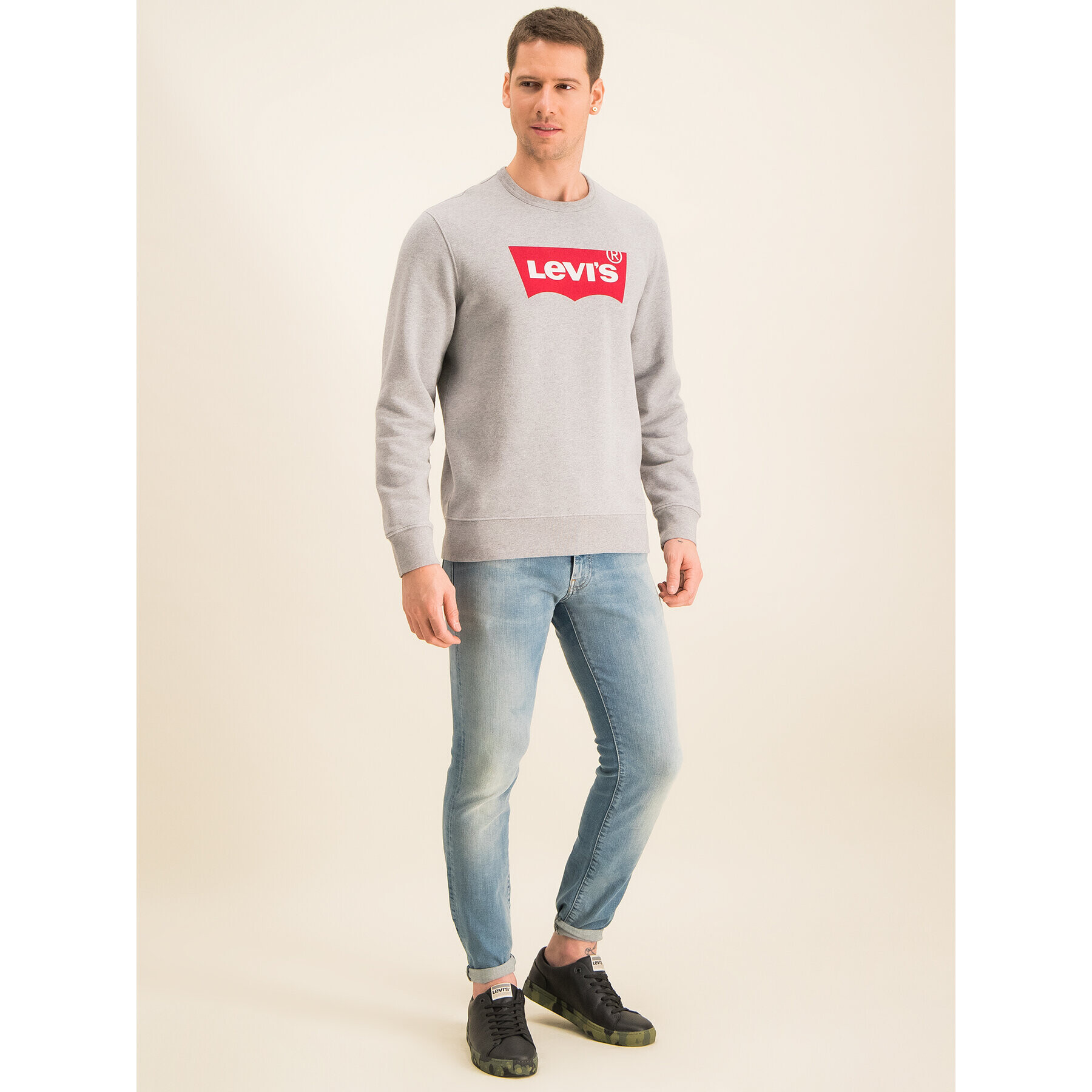 Levi's® Bluză Graphic Crew 17895-0079 Gri Regular Fit - Pled.ro