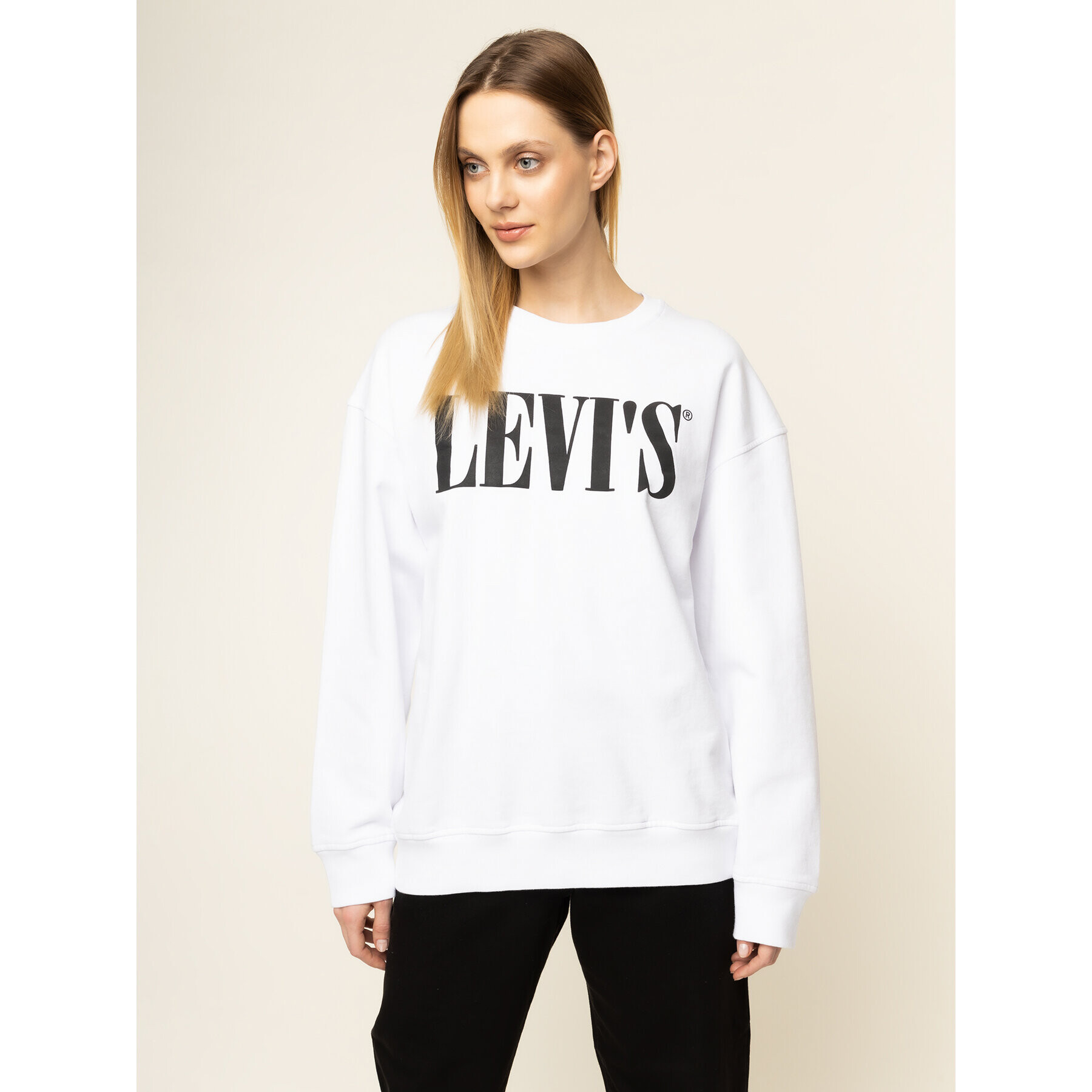 Levi's® Bluză Graphic Diana Crew 85788-0000 Alb Relaxed Fit - Pled.ro