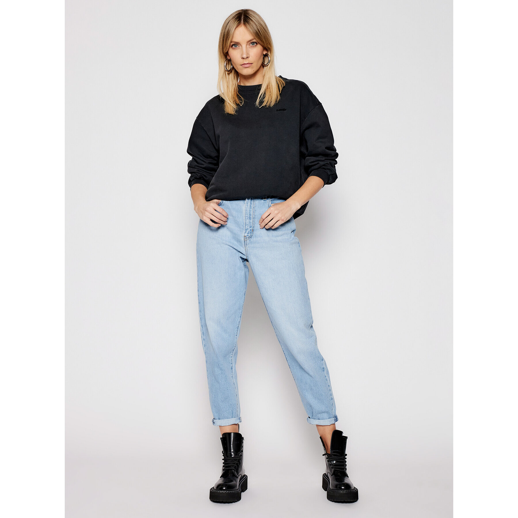 Levi's® Bluză Melrose Slouchy Crew 32951-0003 Negru Regular Fit - Pled.ro