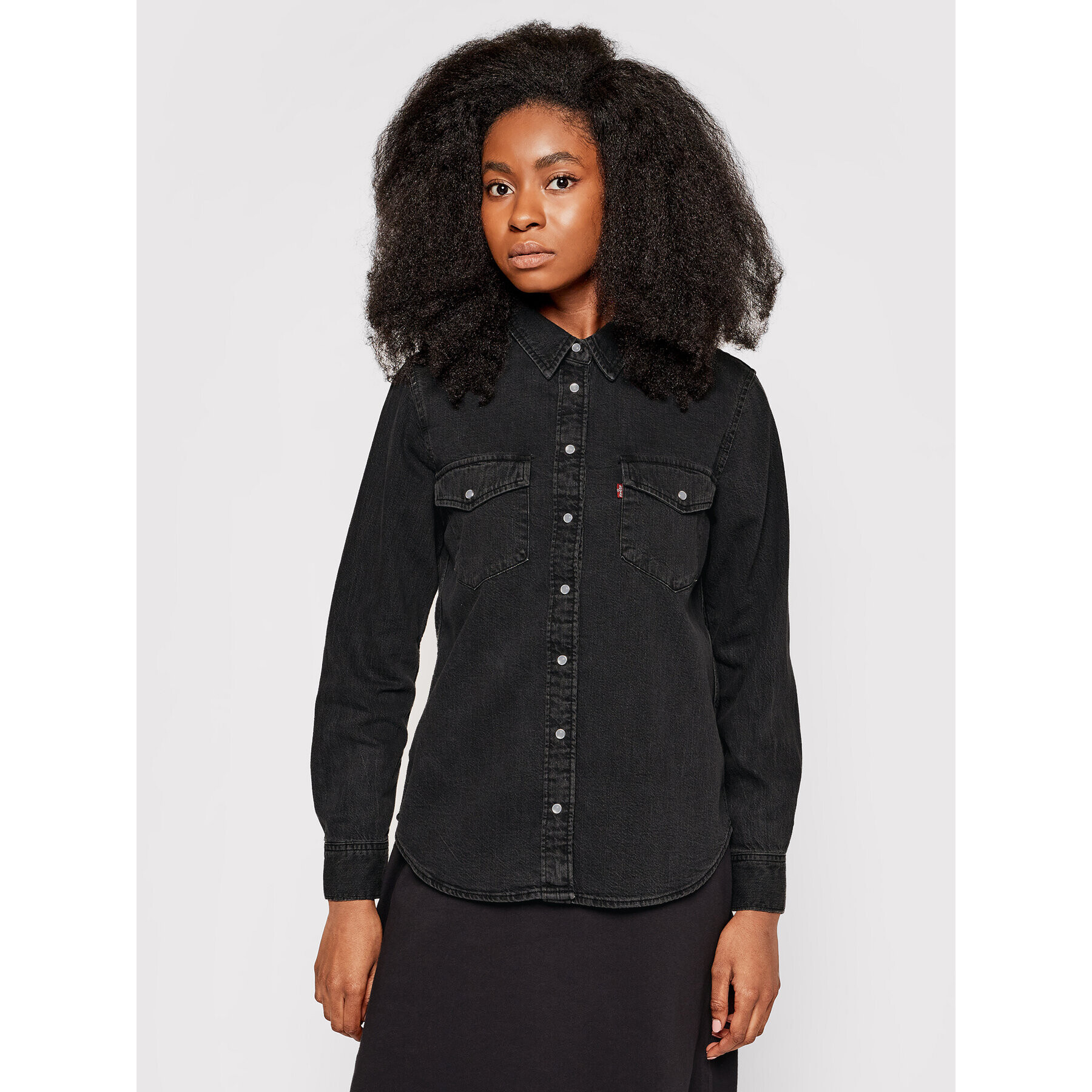 Levi's® cămașă de blugi Essential Western 16786-0004 Negru Regular Fit - Pled.ro