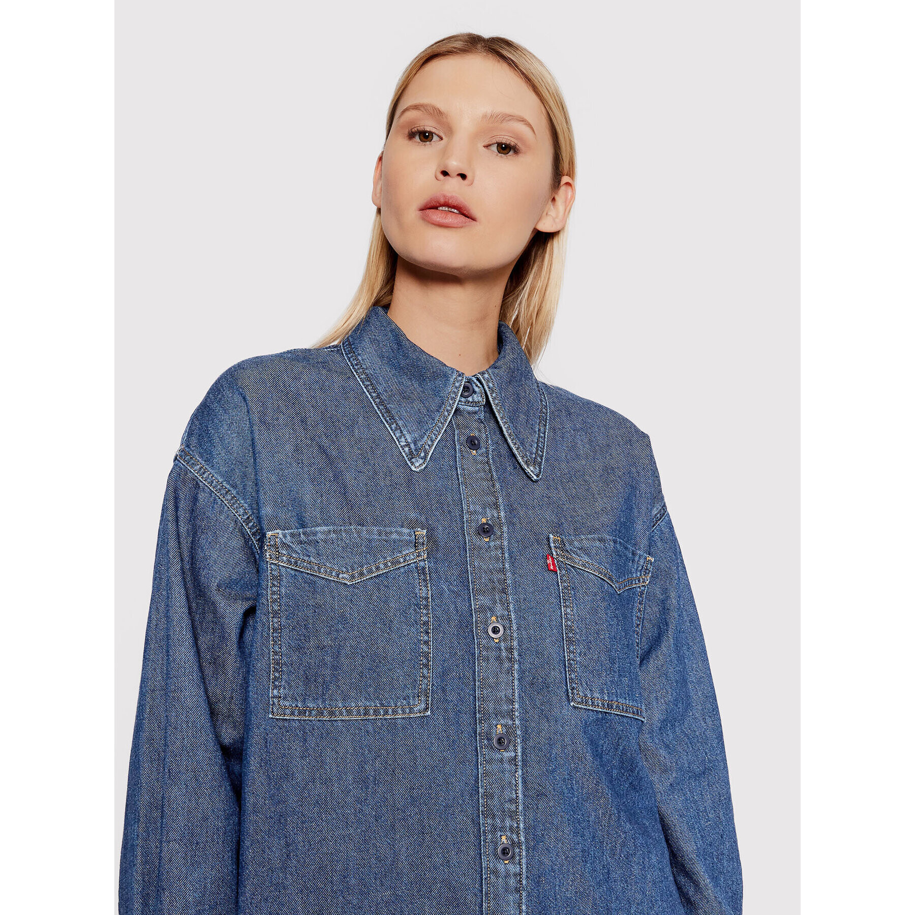 Levi's® cămașă de blugi Jadon A1776-0000 Bleumarin Relaxed Fit - Pled.ro