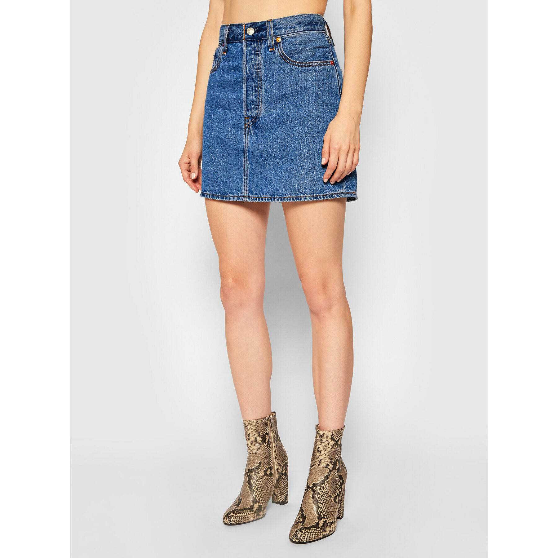 Levi's® Fustă de blugi Ribcage 27889-0001 Bleumarin Regular Fit - Pled.ro