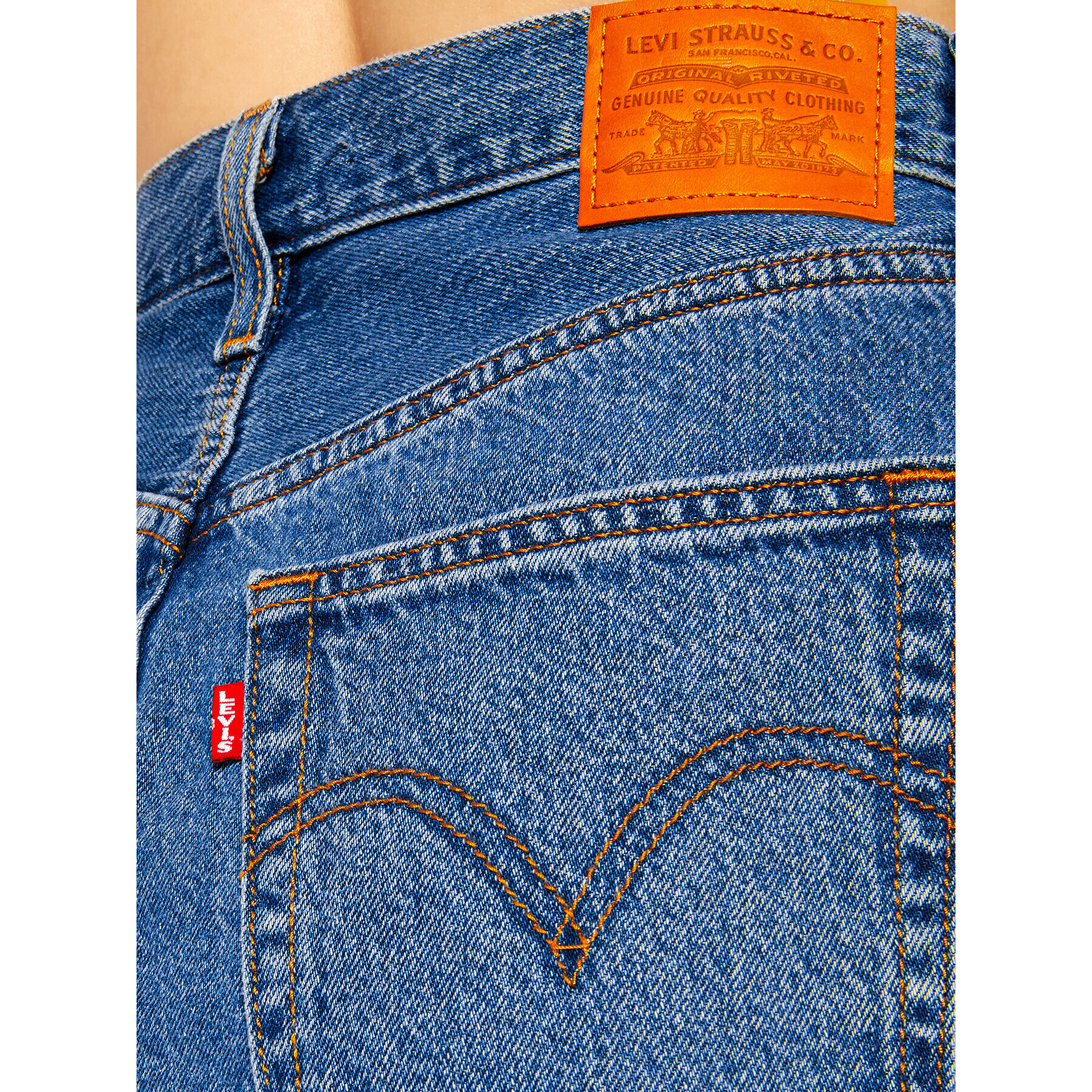 Levi's® Fustă de blugi Ribcage 27889-0001 Bleumarin Regular Fit - Pled.ro